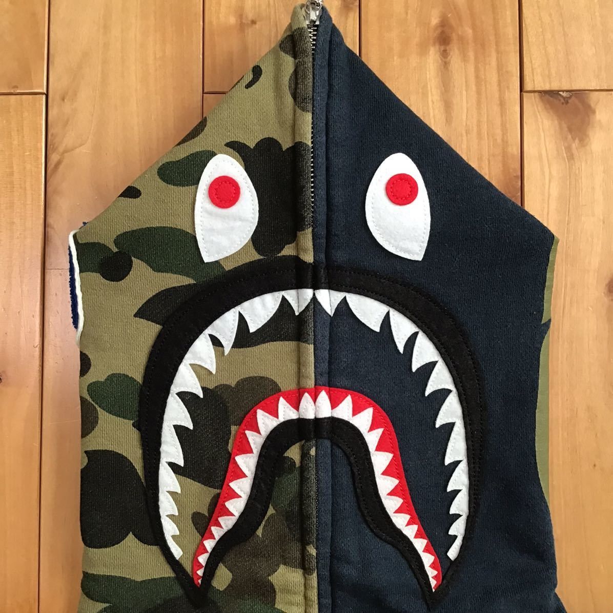 Bape BAPE 1st camo × navy shark full zip hoodie a bathing ape Size US M / EU 48-50 / 2 - 3 Thumbnail