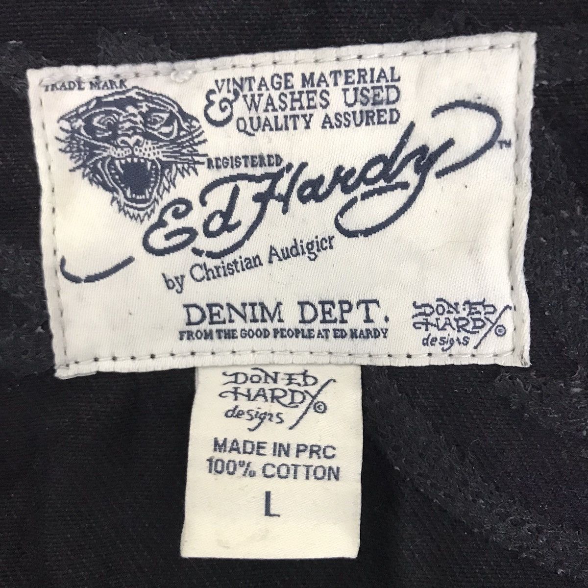 Ed Hardy ED HARDY Christian Audigier Tiger Embroidered Denim Jacket Size US L / EU 52-54 / 3 - 6 Thumbnail