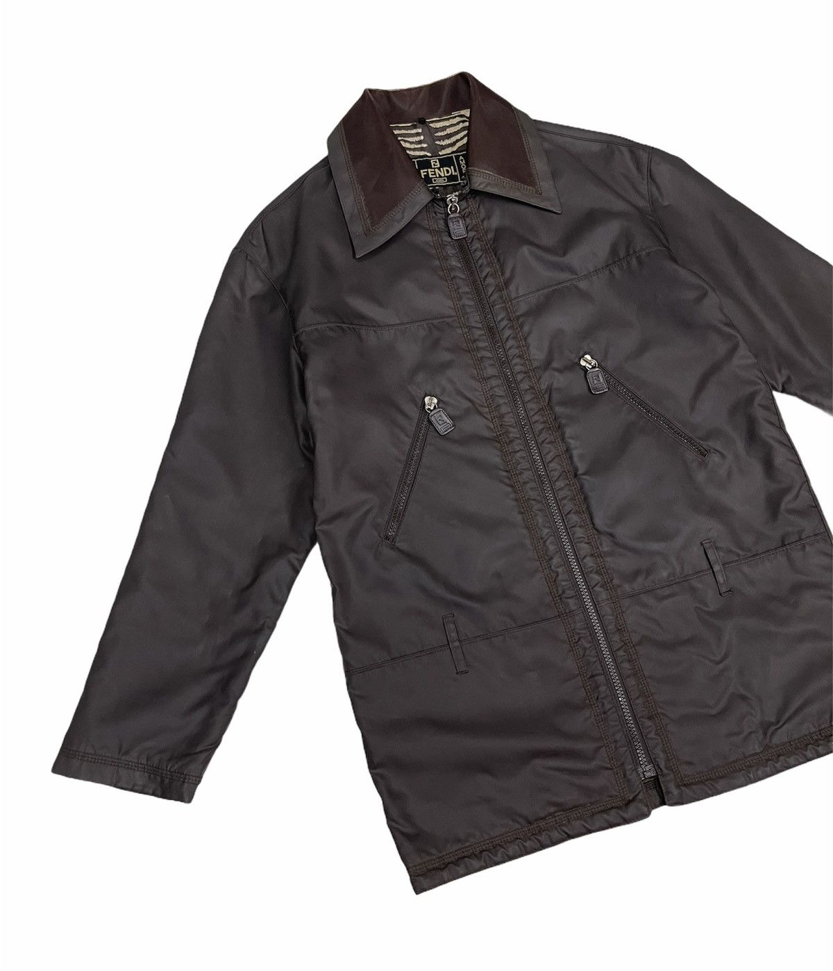 Fendi VINTAGE FENDI DISTRESSED WAXED JACKET Size US S / EU 44-46 / 1 - 6 Thumbnail