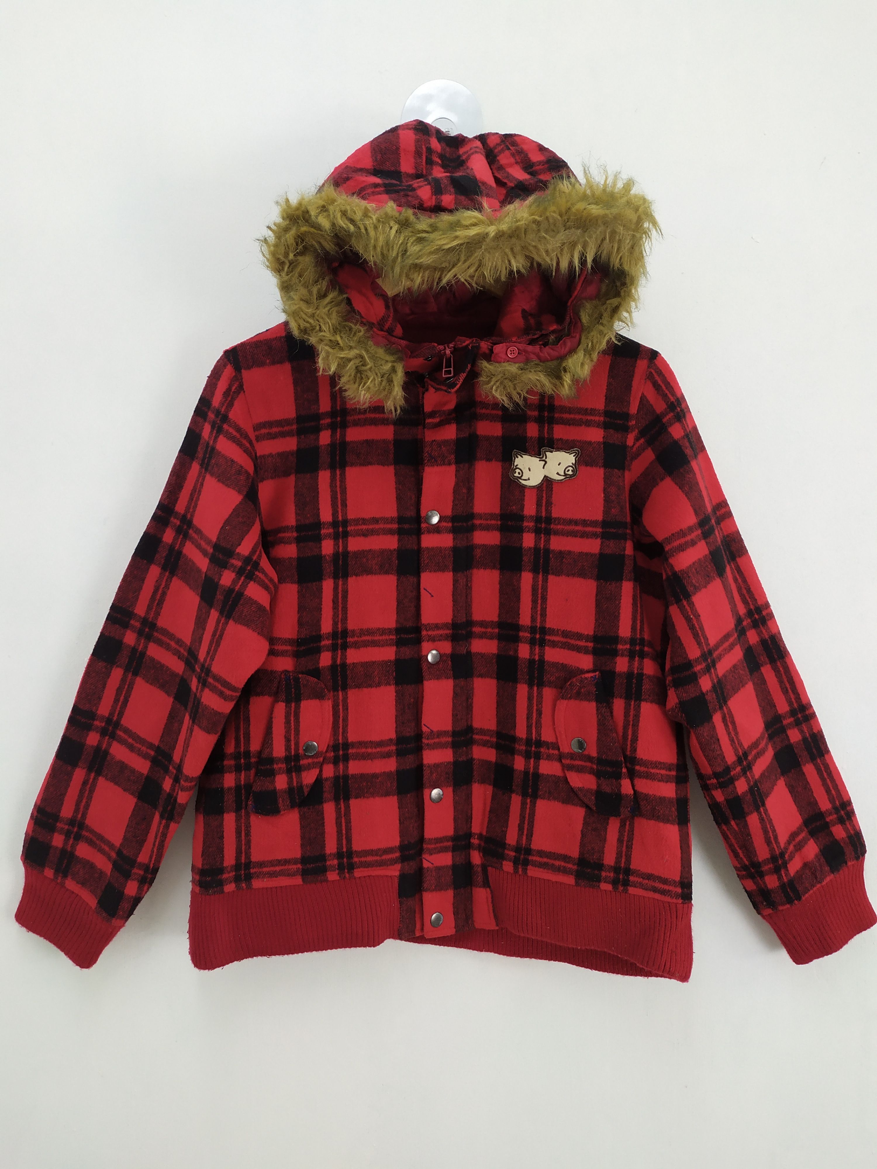 Flannel DRUG STORE'S CHEKERED PLAID WOOL VARSITY JACKET HOODED Size US M / EU 48-50 / 2 - 1 Thumbnail