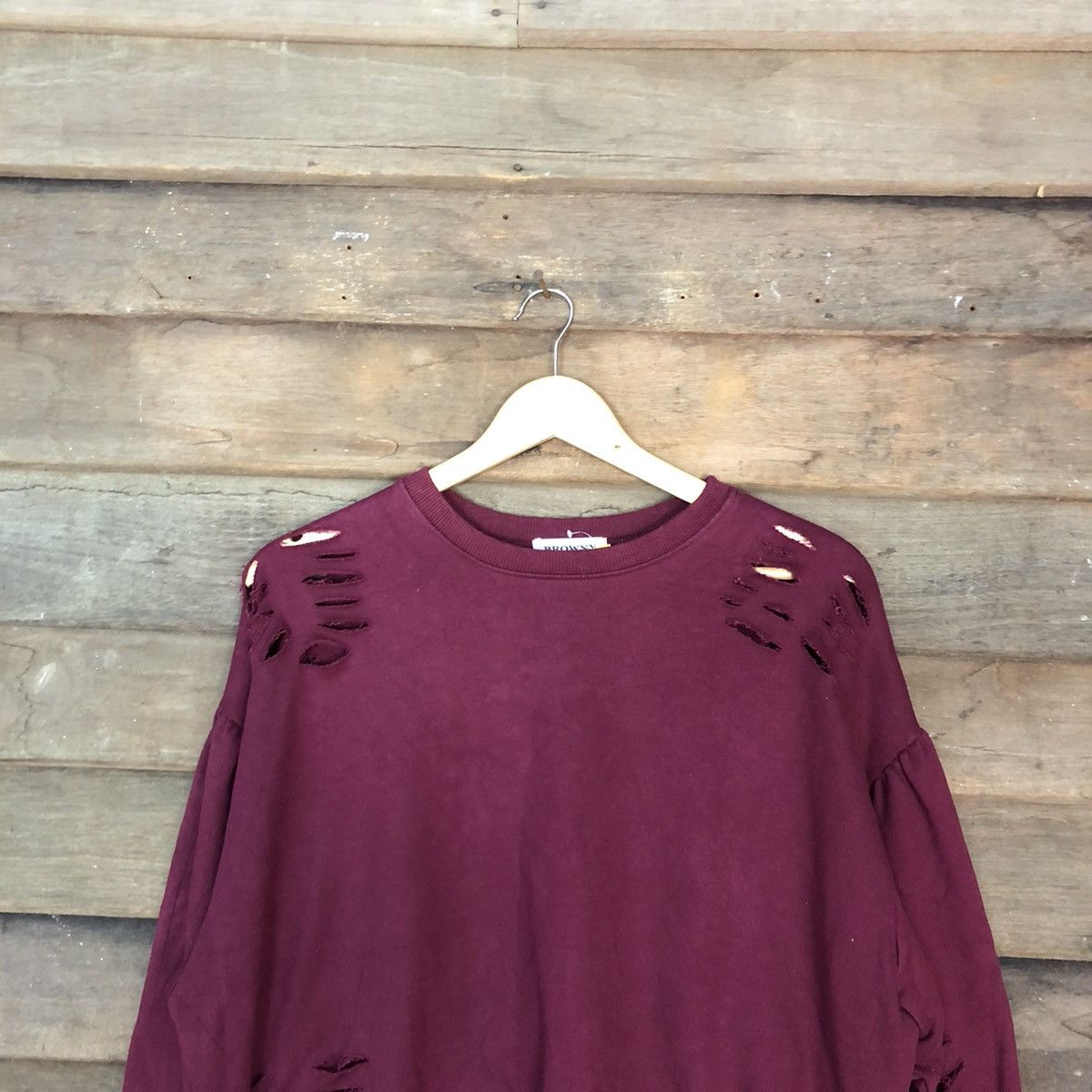 Japanese Brand Browny Distressed Maroon Sweatshirt #3271 Size US M / EU 48-50 / 2 - 2 Thumbnail