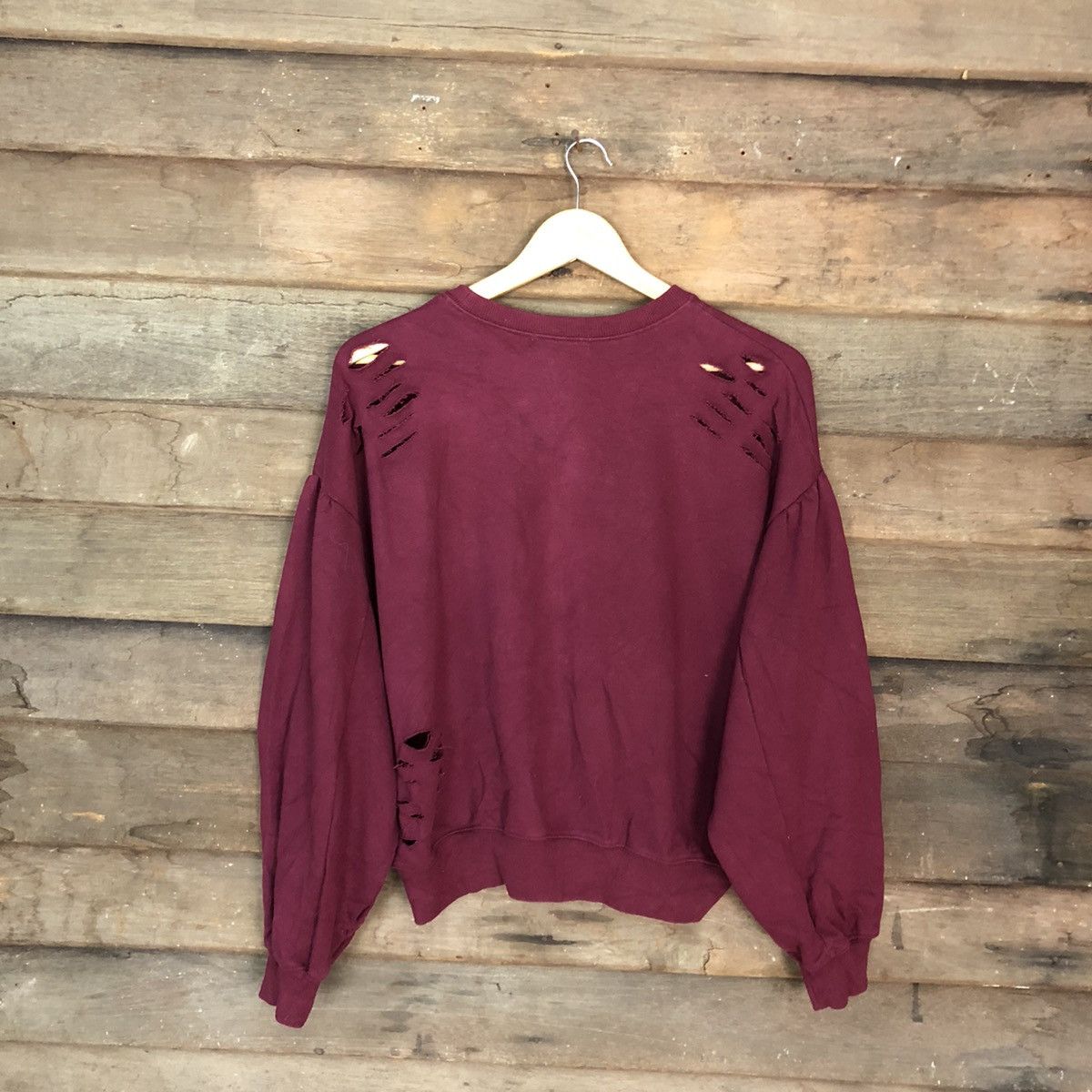Japanese Brand Browny Distressed Maroon Sweatshirt #3271 Size US M / EU 48-50 / 2 - 12 Thumbnail