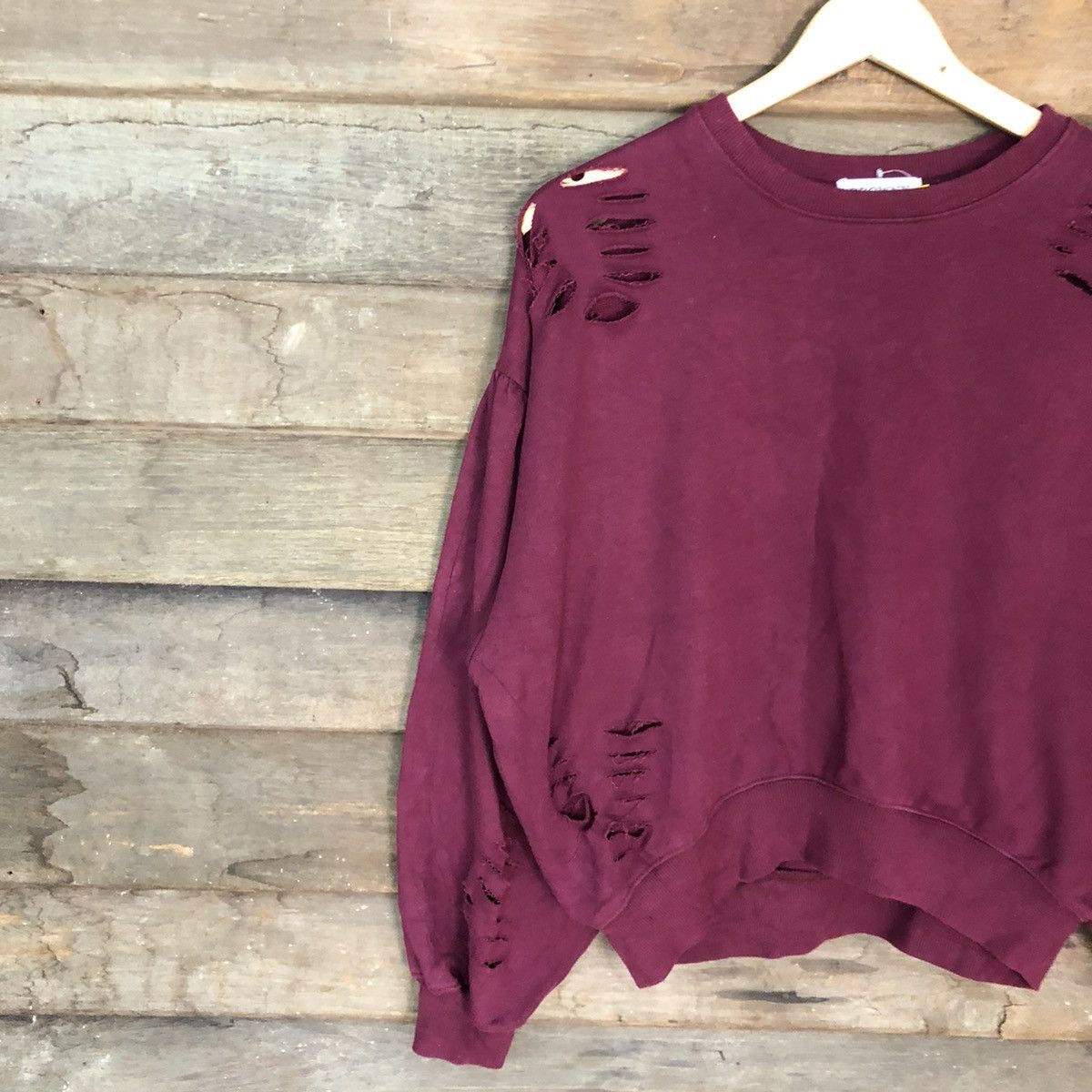 Japanese Brand Browny Distressed Maroon Sweatshirt #3271 Size US M / EU 48-50 / 2 - 7 Thumbnail