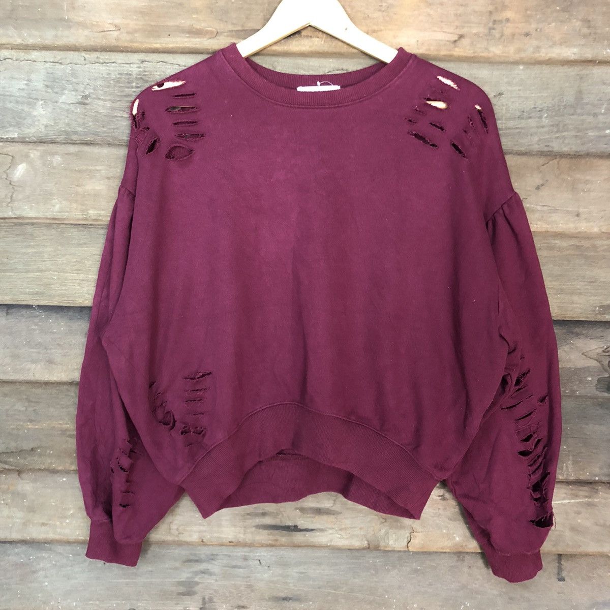Japanese Brand Browny Distressed Maroon Sweatshirt #3271 Size US M / EU 48-50 / 2 - 8 Thumbnail