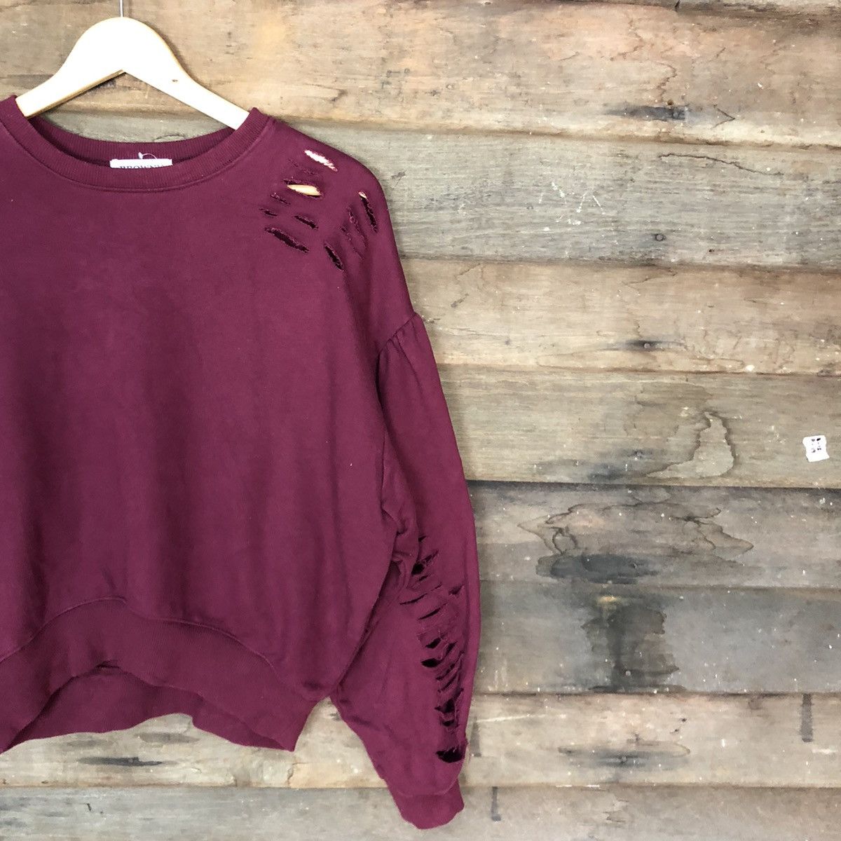 Japanese Brand Browny Distressed Maroon Sweatshirt #3271 Size US M / EU 48-50 / 2 - 5 Thumbnail