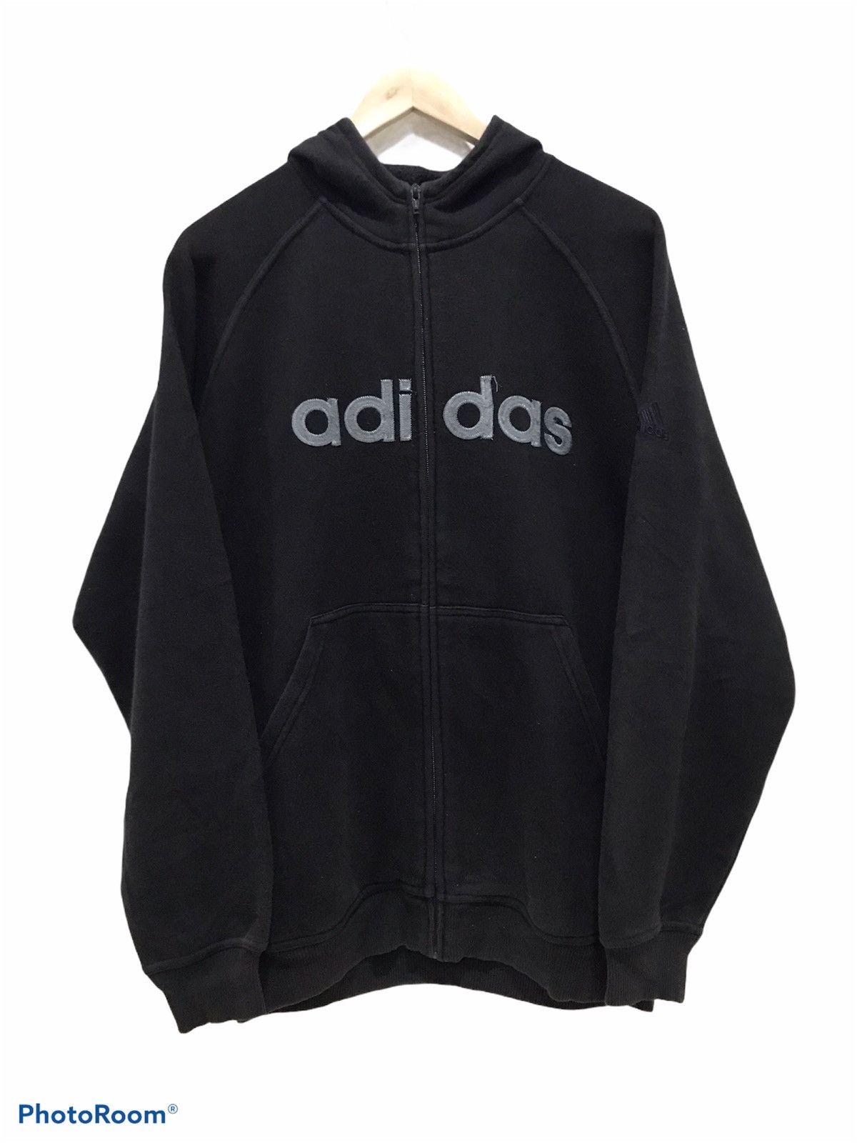 Adidas Adidas spell out zipper hooded Sweatshirt Size US L / EU 52-54 / 3 - 1 Thumbnail