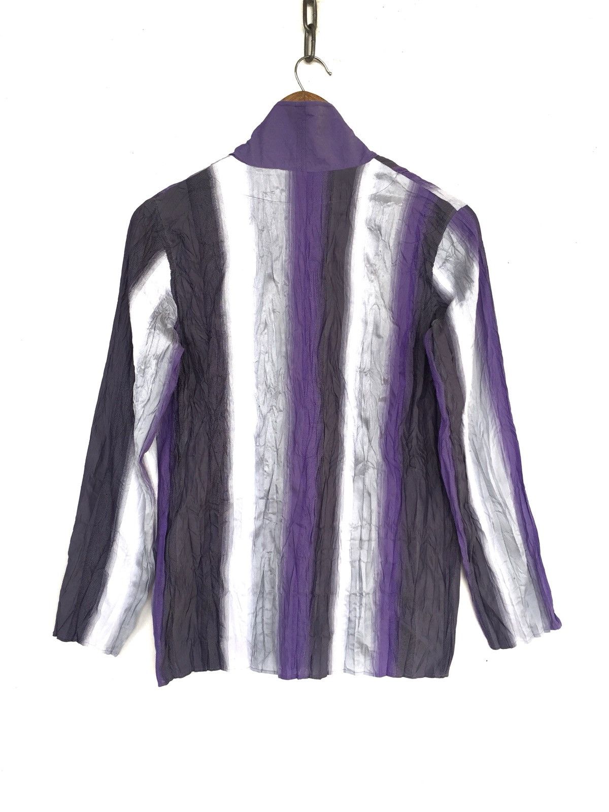 Issey Miyake DOPE🔥OG Issey Miyake Pleated Striped Button Shirt Size US S / EU 44-46 / 1 - 5 Thumbnail