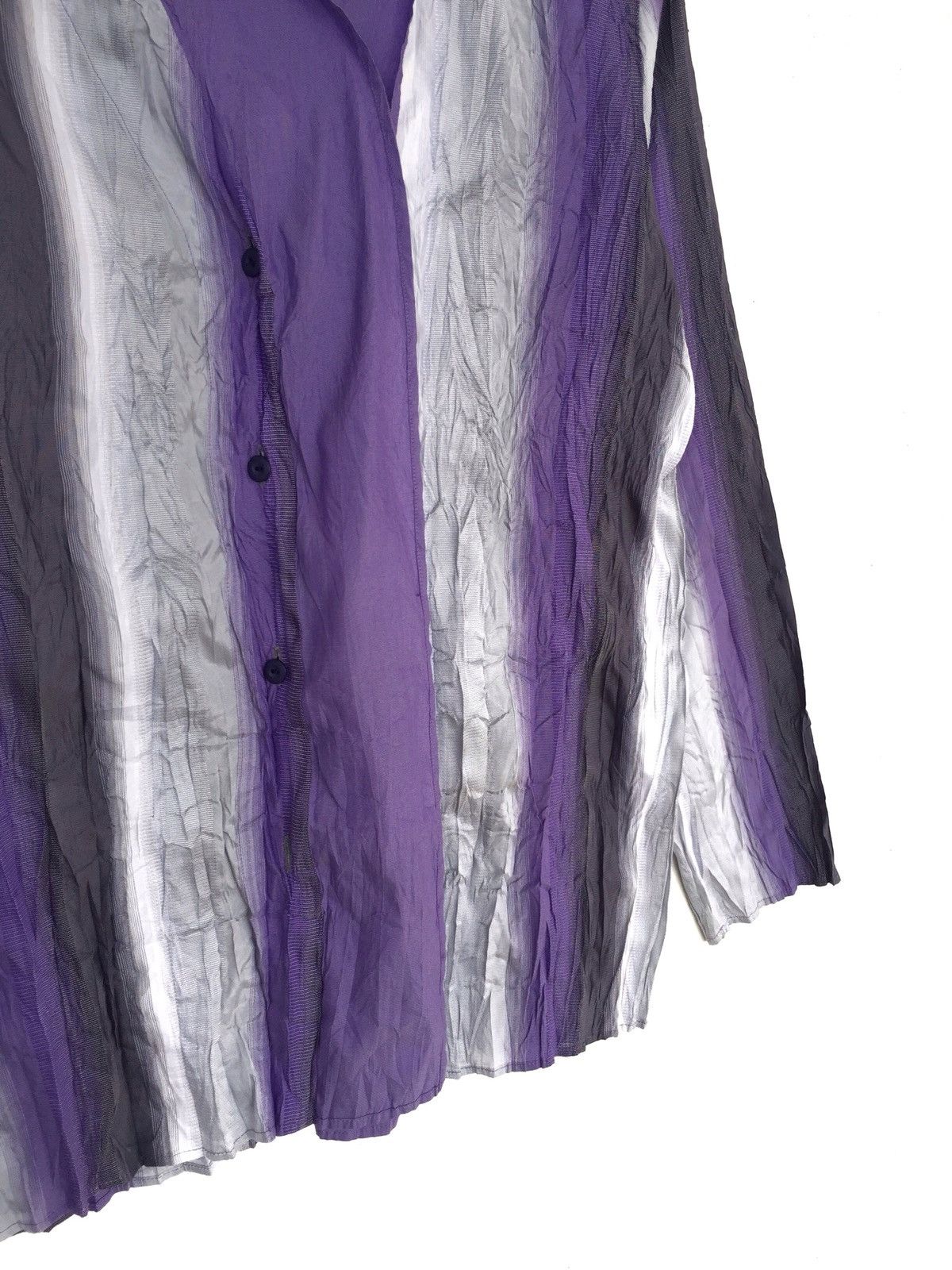 Issey Miyake DOPE🔥OG Issey Miyake Pleated Striped Button Shirt Size US S / EU 44-46 / 1 - 3 Thumbnail