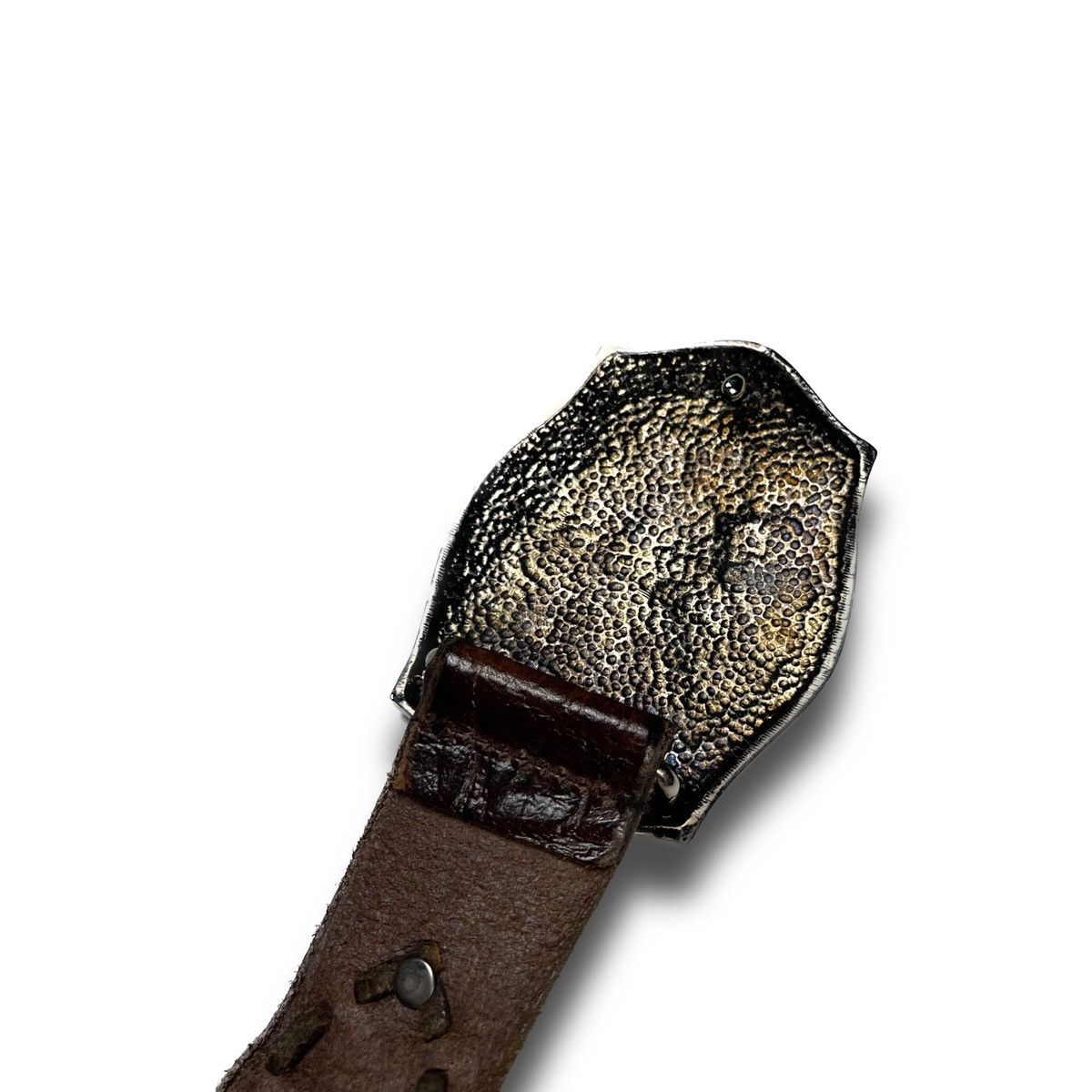 Dolce & Gabbana Dolce & Gabbana Silver Antique DG Logo Buckle Leather Belt Size 38 - 5 Thumbnail