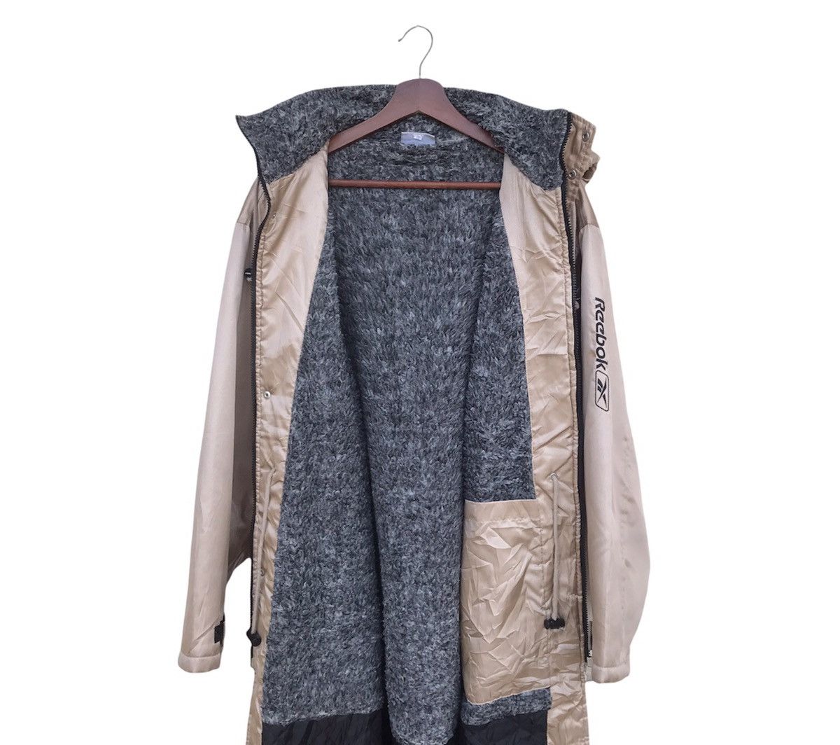 Reebok × Vintage Rare Reebok GOLD Hoodie Coach jacket sherpa lining big logo Size US M / EU 48-50 / 2 - 9 Thumbnail