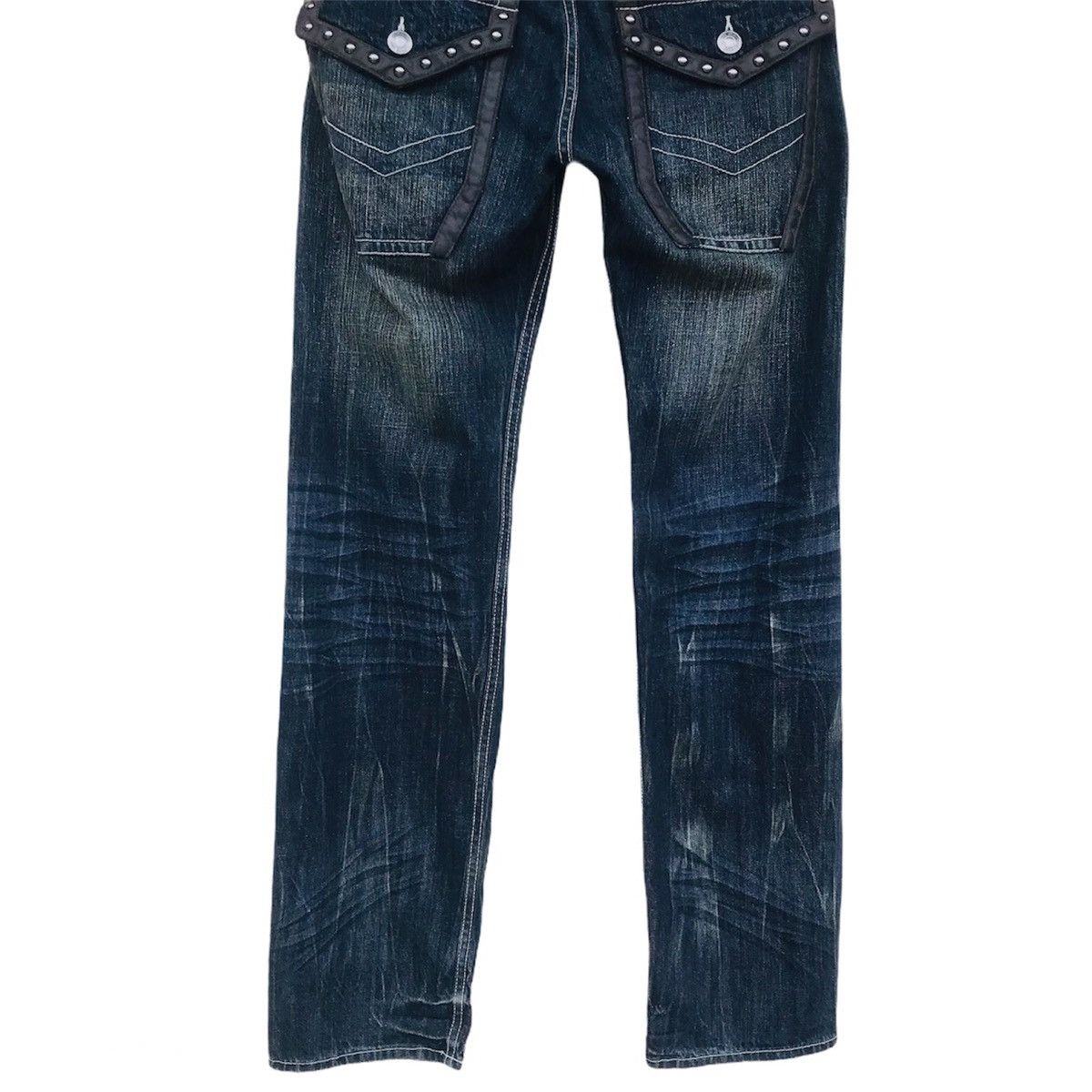5351 POUR LES HOMMES × If Six Was Nine × Japanese Brand Origin Rivetted ball leather trim heringbone faded wash Size US 30 / EU 46 - 7 Thumbnail