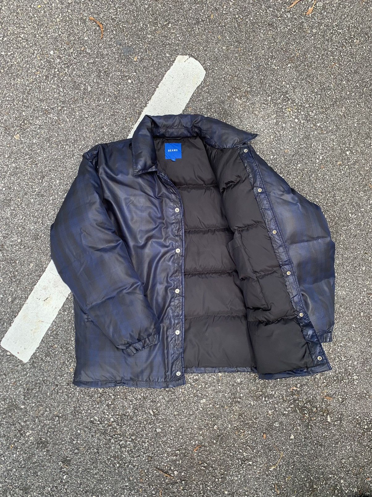 Beams Plus 👹BEAMS PLUS DOWN PUFFER BAGGY FLANNEL DESIGN JACKET Size US L / EU 52-54 / 3 - 8 Thumbnail
