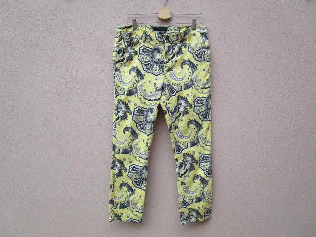 image of Ralph Lauren x Rrl Ralph Lauren Ralph Laure Lrl Paisley Abstract Overprint Slimfit in Yellow (Size 