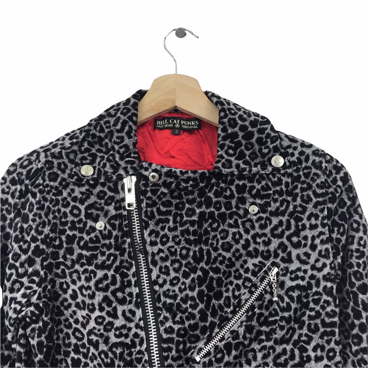 Japanese Brand HELL CAT PUNKS Punk Emo Anarchy Double Collar Leopard Jacket Size US S / EU 44-46 / 1 - 2 Thumbnail