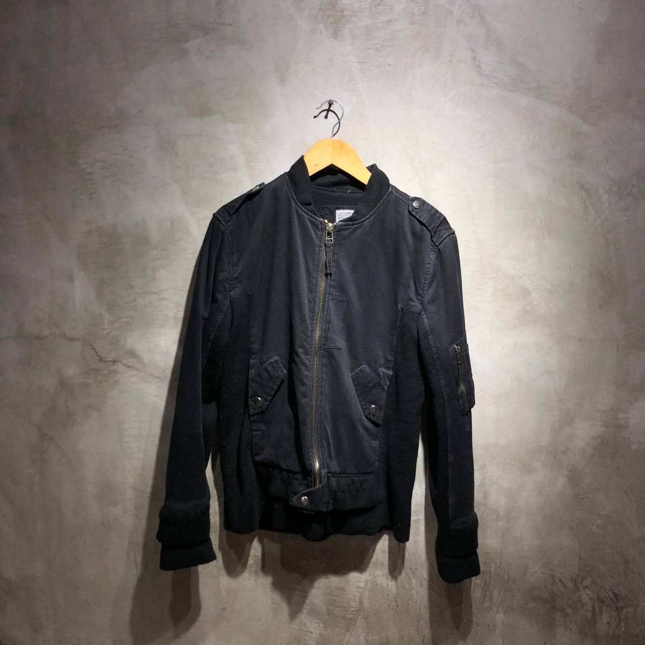 image of Miharayasuhiro Patchwork Ma-1 Flight Jacket in Navy, Men's (Size Medium)