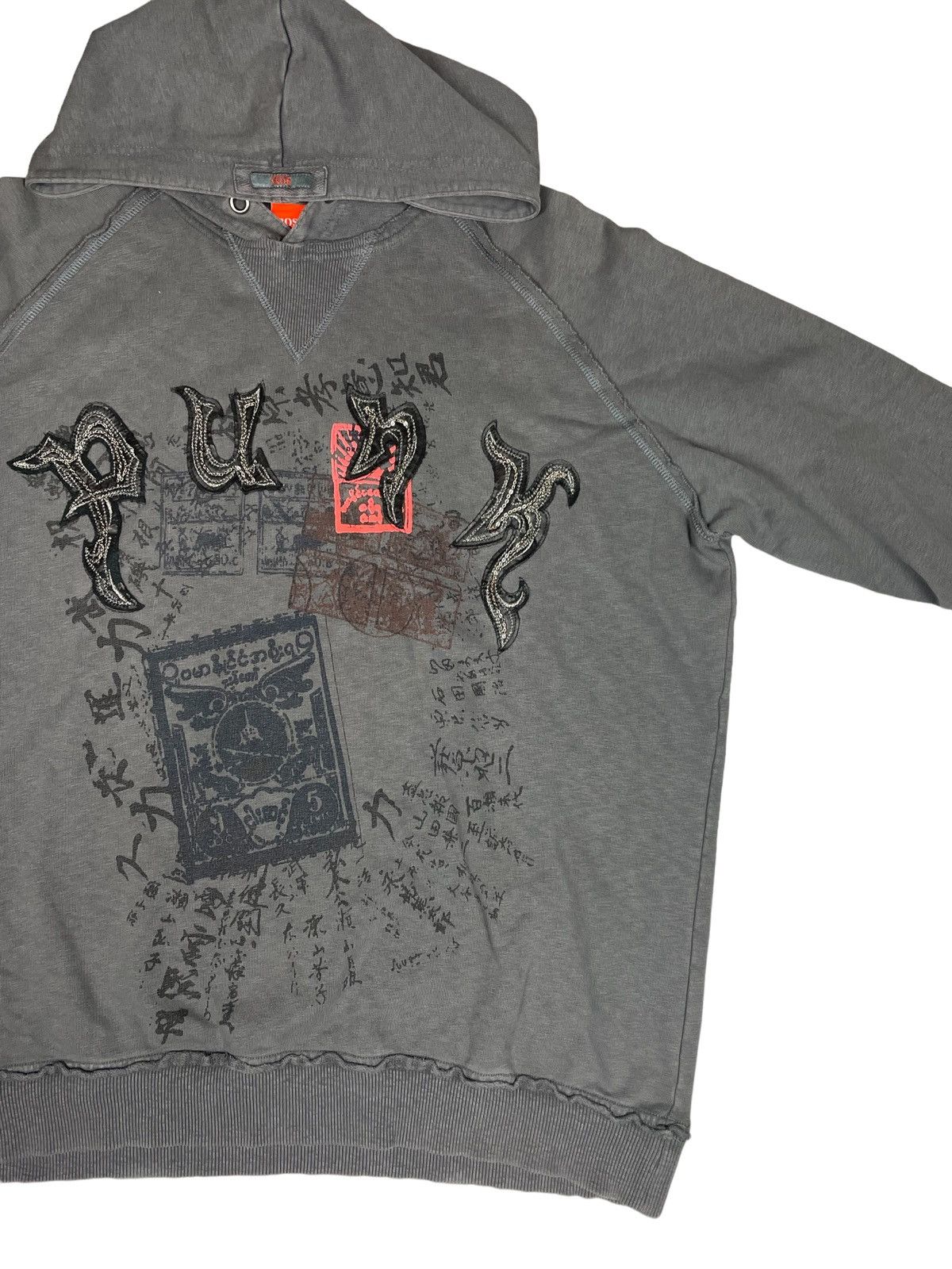Diesel × Hugo Boss Rare Early 2000s Archival Hugo Boss Orange Grunge Hoodie Size US XL / EU 56 / 4 - 3 Thumbnail