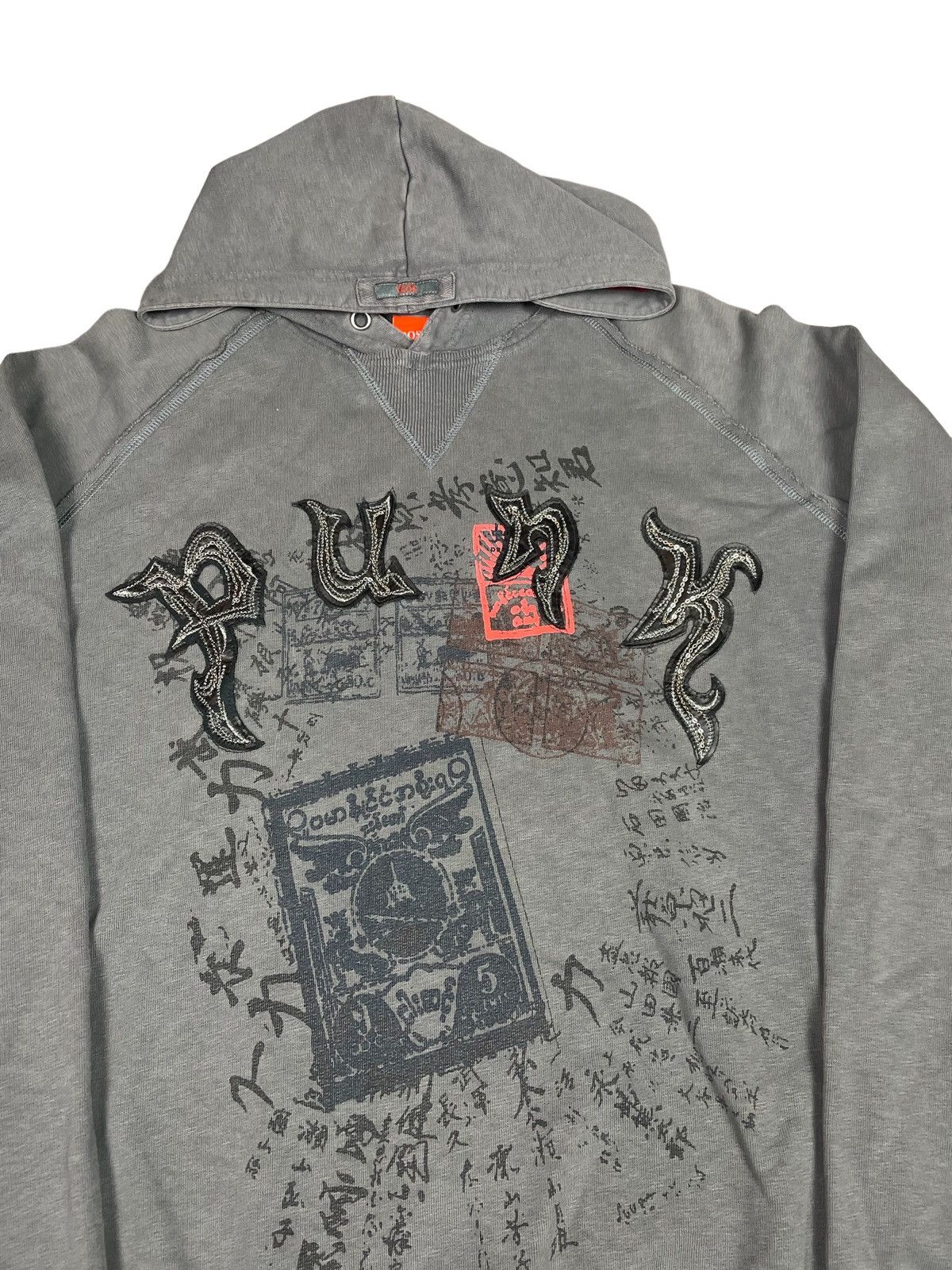 Diesel × Hugo Boss Rare Early 2000s Archival Hugo Boss Orange Grunge Hoodie Size US XL / EU 56 / 4 - 4 Thumbnail