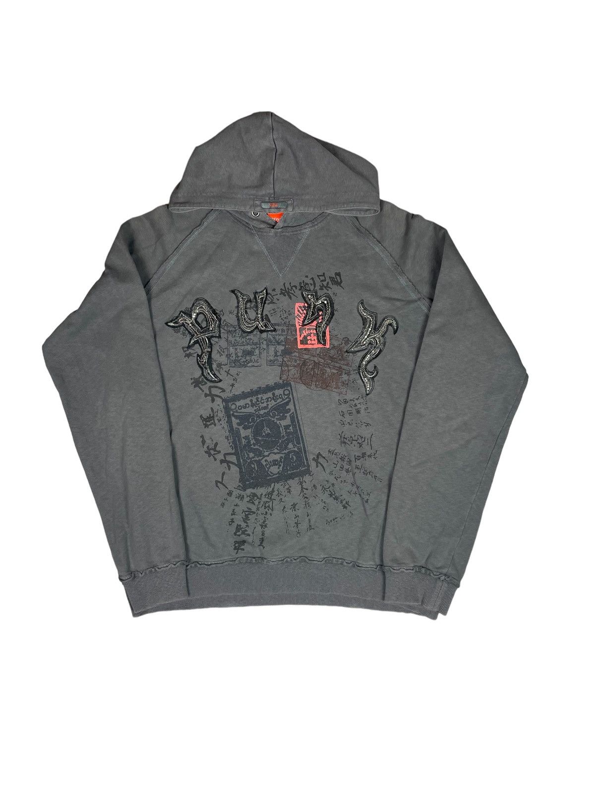 Diesel × Hugo Boss Rare Early 2000s Archival Hugo Boss Orange Grunge Hoodie Size US XL / EU 56 / 4 - 1 Thumbnail