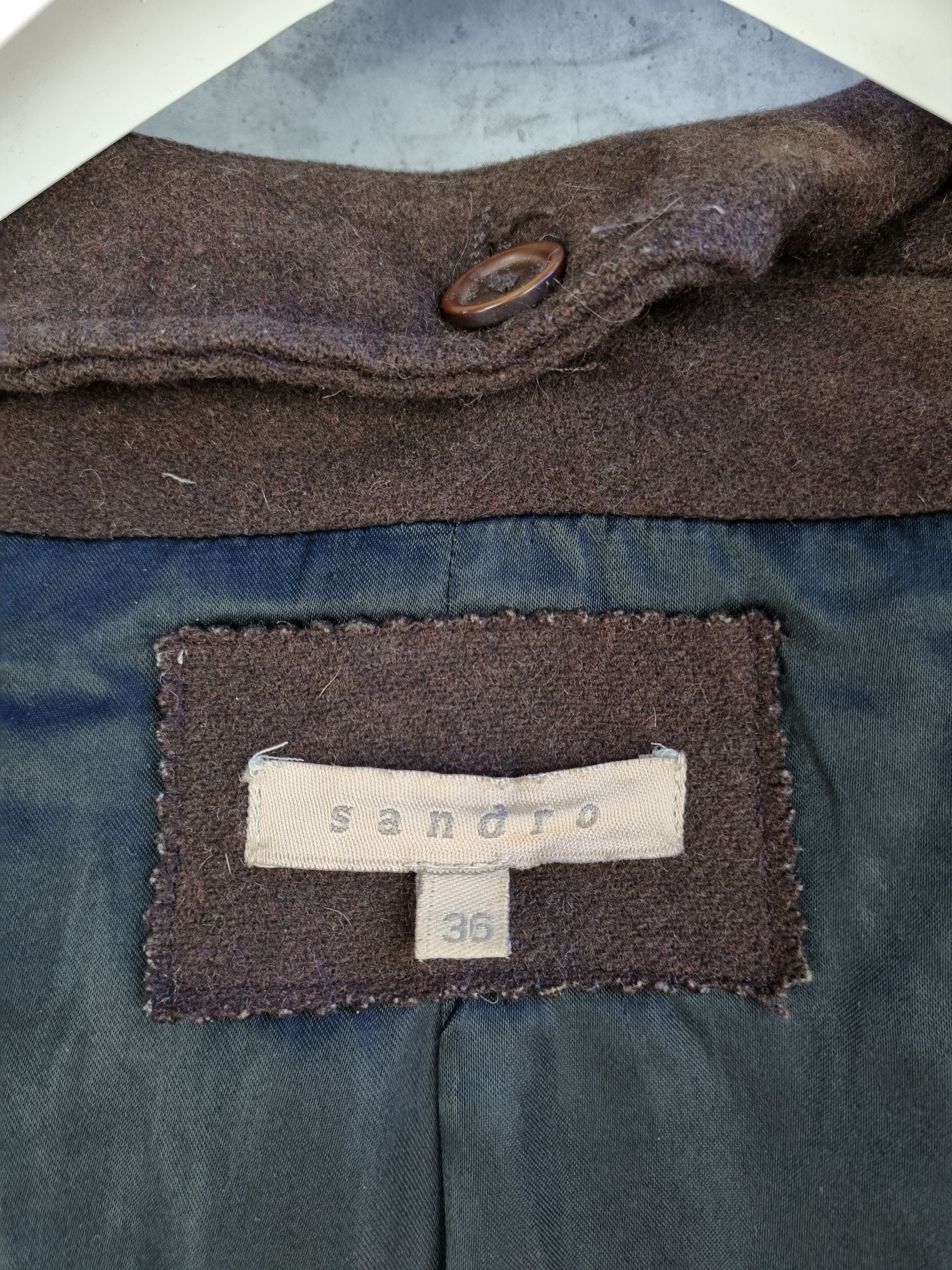 Sandro 90s Rare SANDRO Paris Wool Hooded Coat Size XS / US 0-2 / IT 36-38 - 7 Thumbnail
