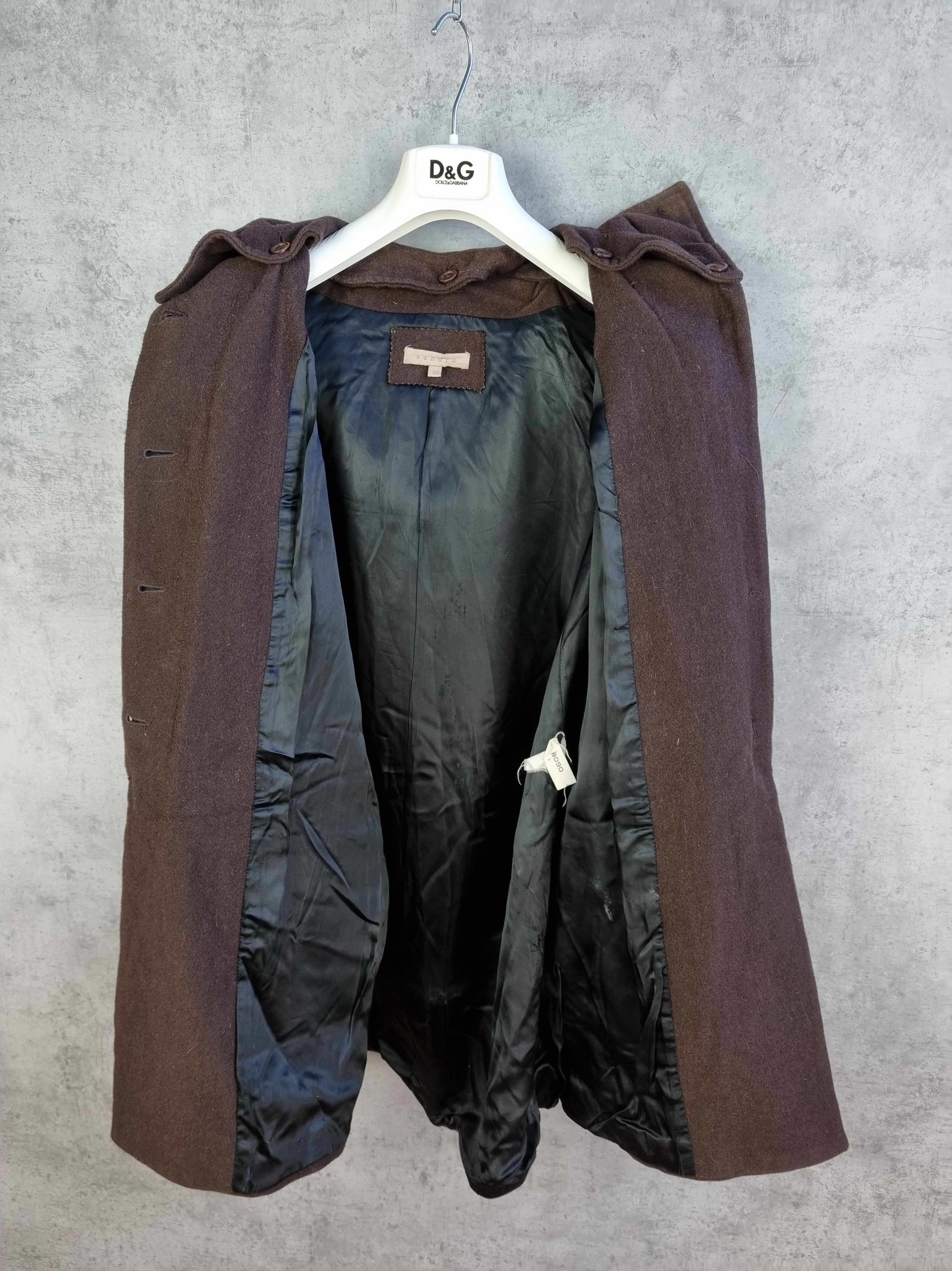 Sandro 90s Rare SANDRO Paris Wool Hooded Coat Size XS / US 0-2 / IT 36-38 - 5 Thumbnail