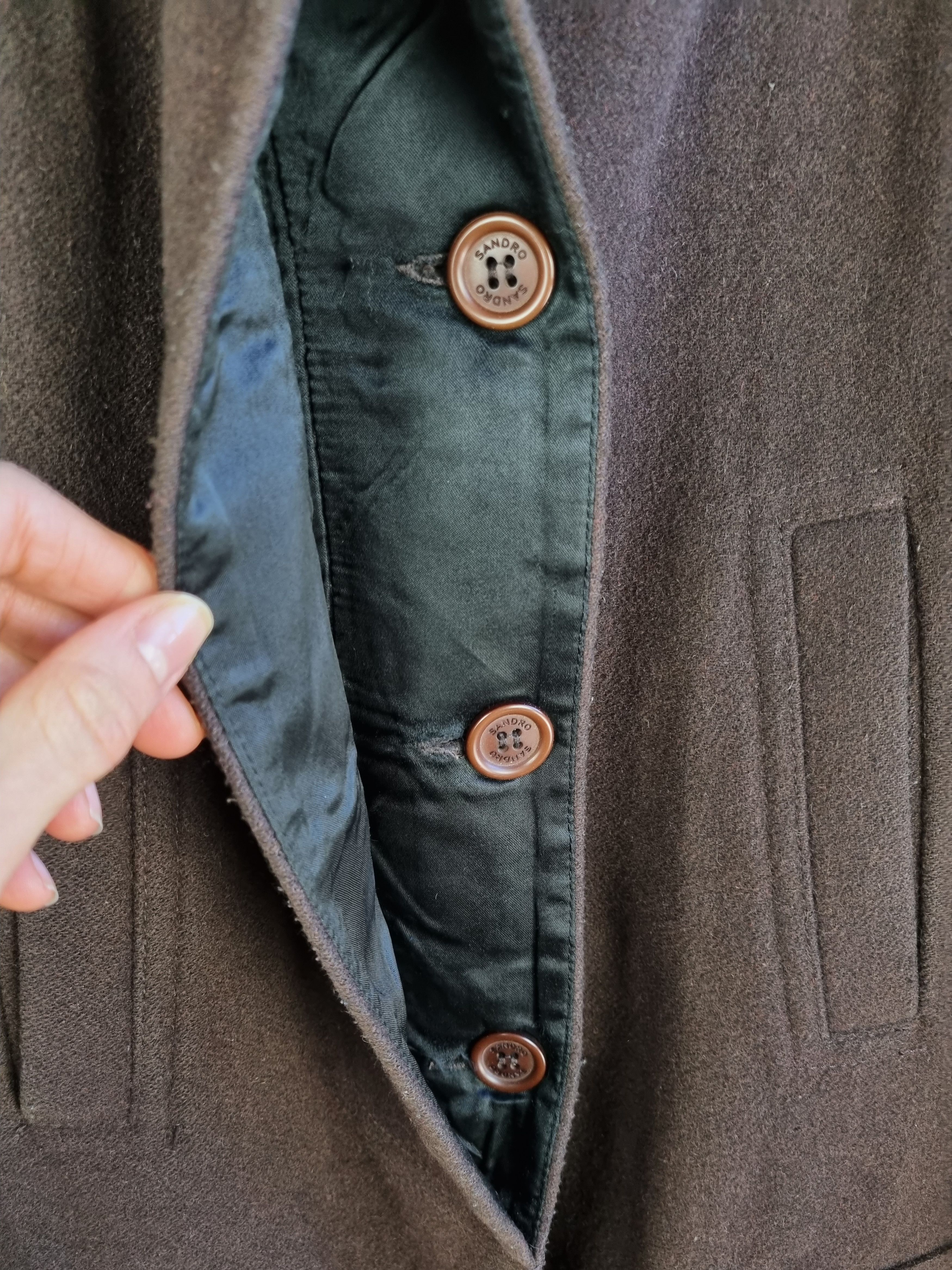 Sandro 90s Rare SANDRO Paris Wool Hooded Coat Size XS / US 0-2 / IT 36-38 - 8 Thumbnail