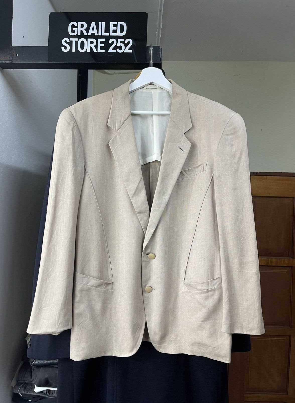 Mugler Vintage 80s Thierry Mugler Beige Pattern Coat Size US L / EU 52-54 / 3 - 1 Thumbnail