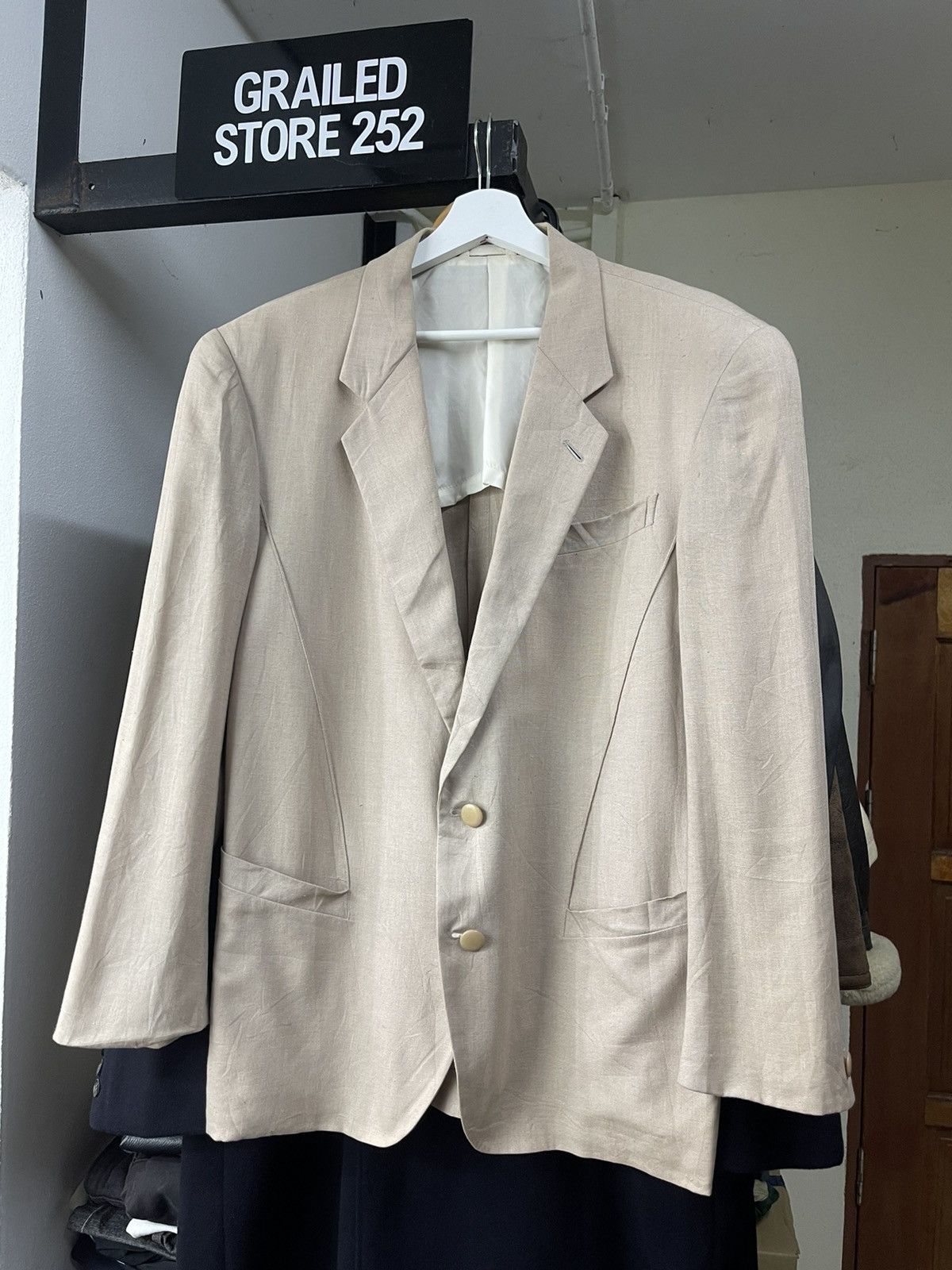 Mugler Vintage 80s Thierry Mugler Beige Pattern Coat Size US L / EU 52-54 / 3 - 4 Thumbnail