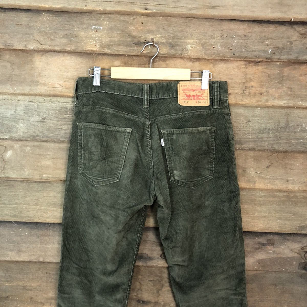 Levi's 511 Levis Strauss Green Corduroy Jeans Pants #5372 Size US 30 / EU 46 - 10 Thumbnail