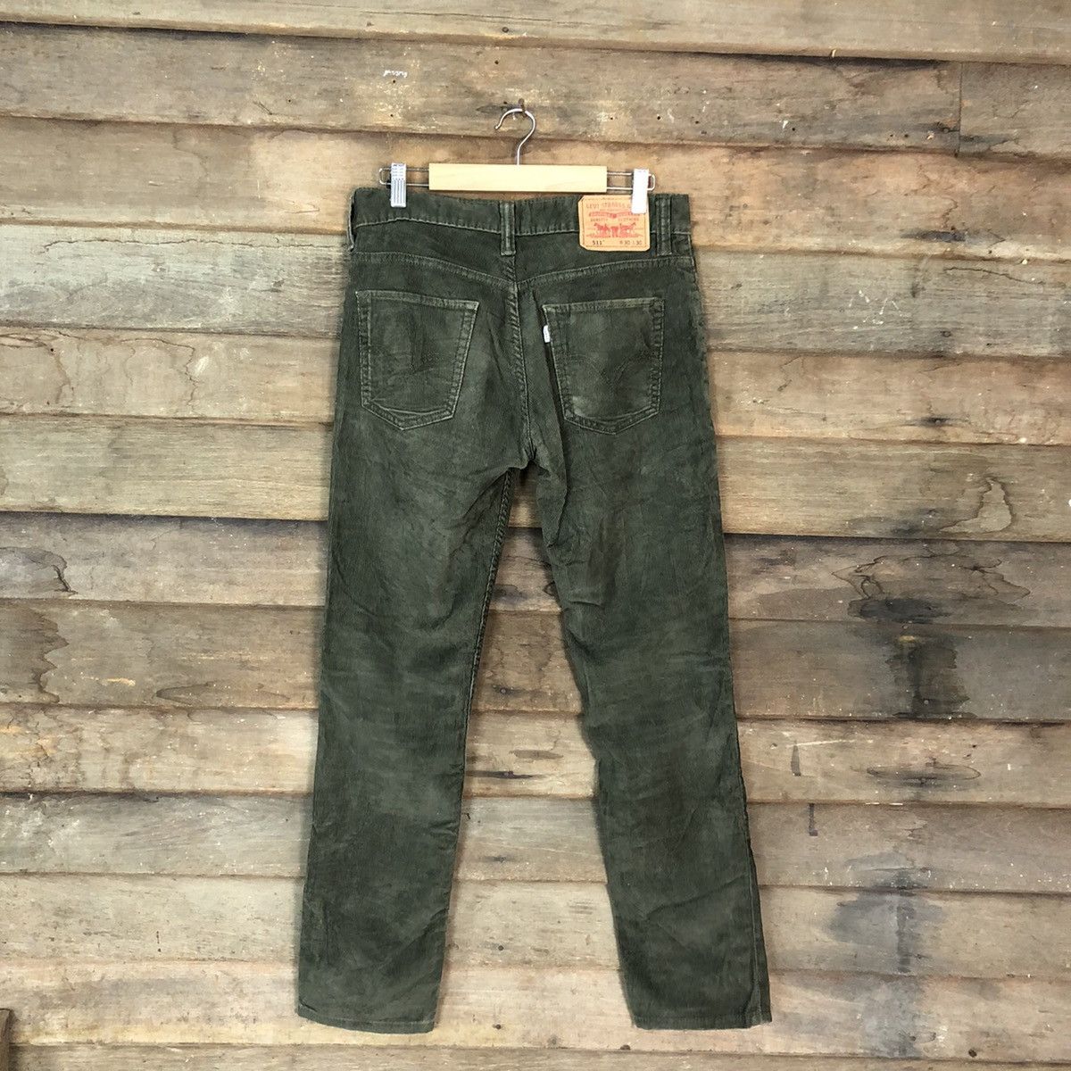 Levi's 511 Levis Strauss Green Corduroy Jeans Pants #5372 Size US 30 / EU 46 - 9 Thumbnail
