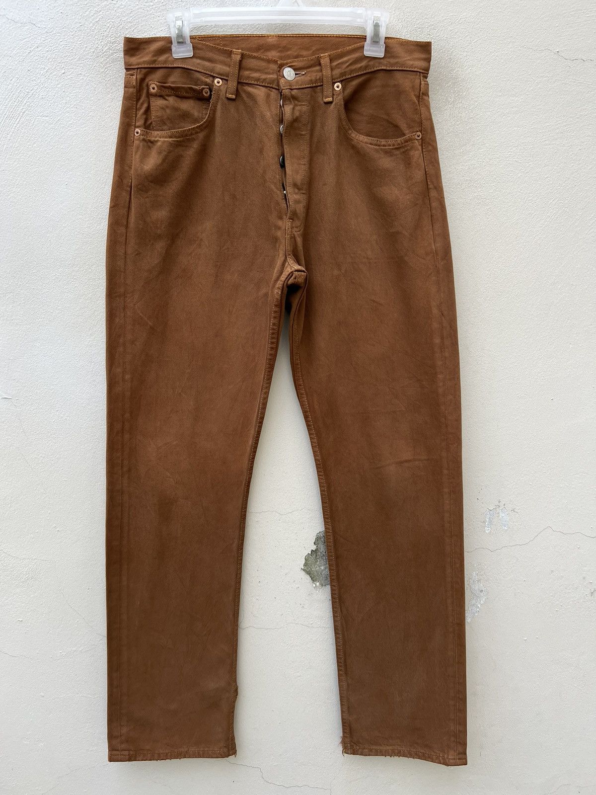 Levi's Vintage 1999 Levi’s 501 Fade Wax Brown Denim Jeans Size US 32 / EU 48 - 6 Thumbnail