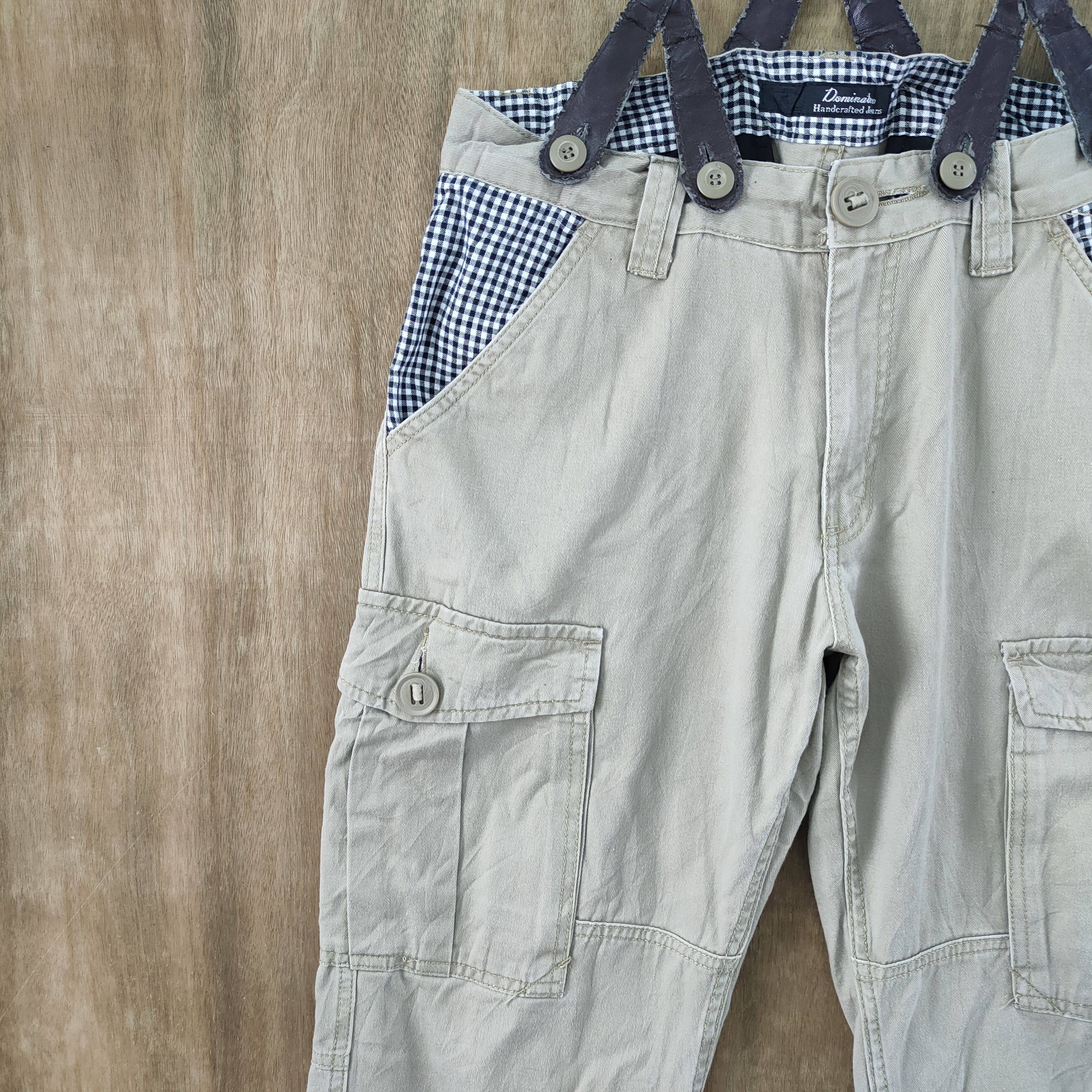 Japanese Brand DOMINATED HANDCRAFTED SUSPENDER CARGO PANTS Size US 32 / EU 48 - 6 Thumbnail