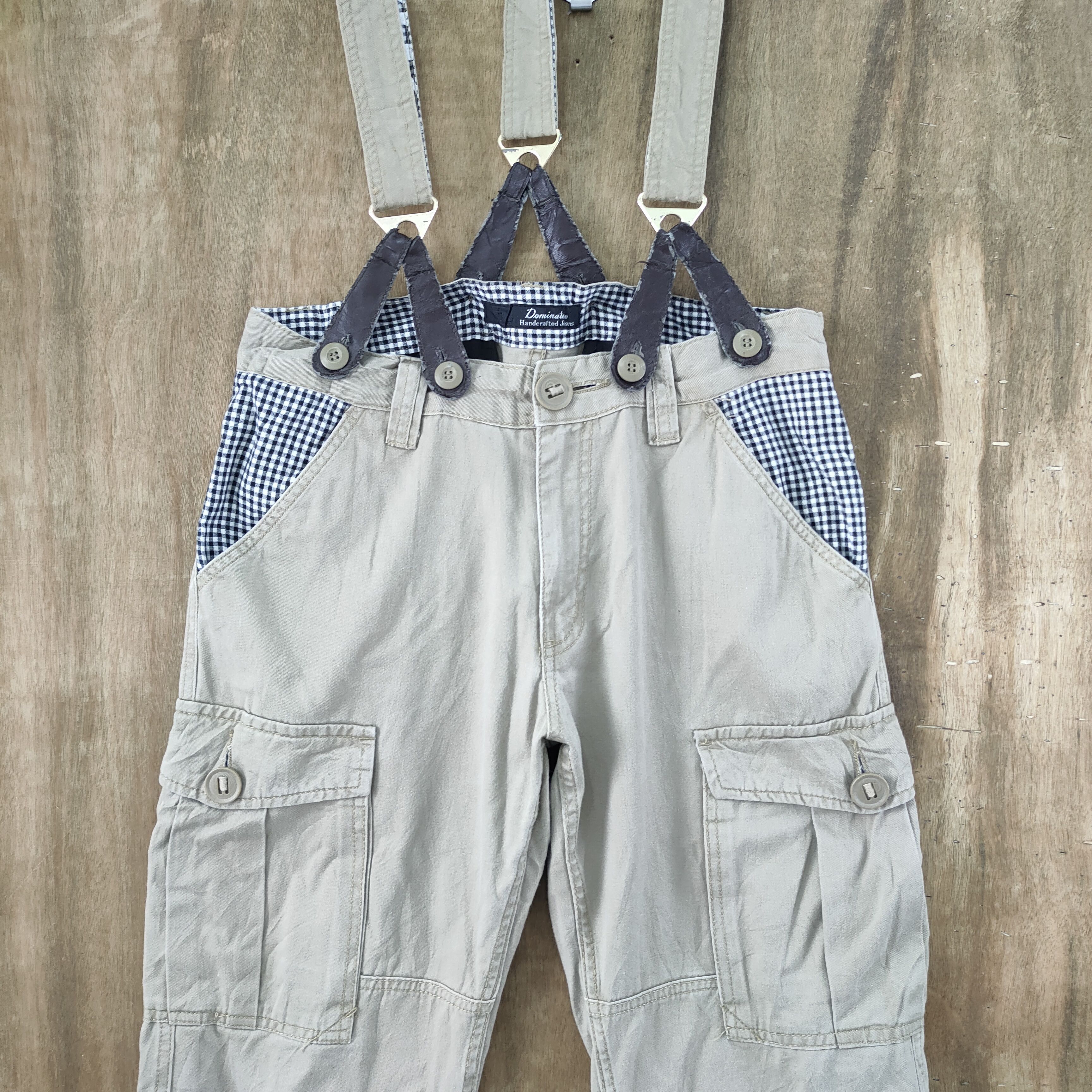 Japanese Brand DOMINATED HANDCRAFTED SUSPENDER CARGO PANTS Size US 32 / EU 48 - 2 Thumbnail