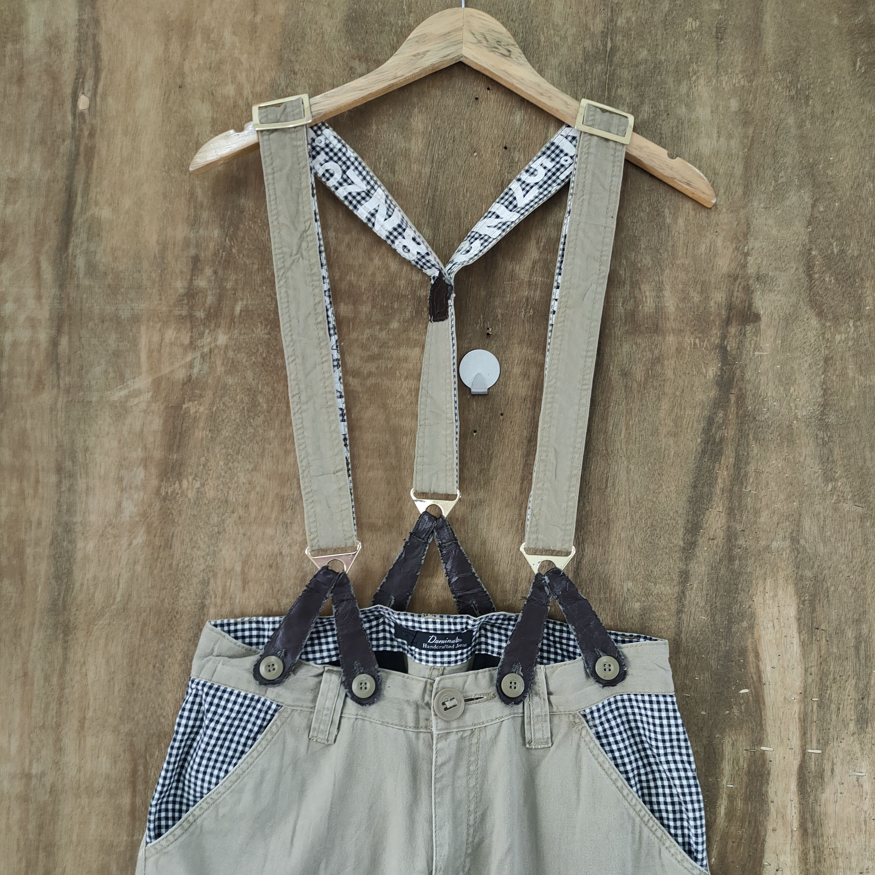 Japanese Brand DOMINATED HANDCRAFTED SUSPENDER CARGO PANTS Size US 32 / EU 48 - 3 Thumbnail