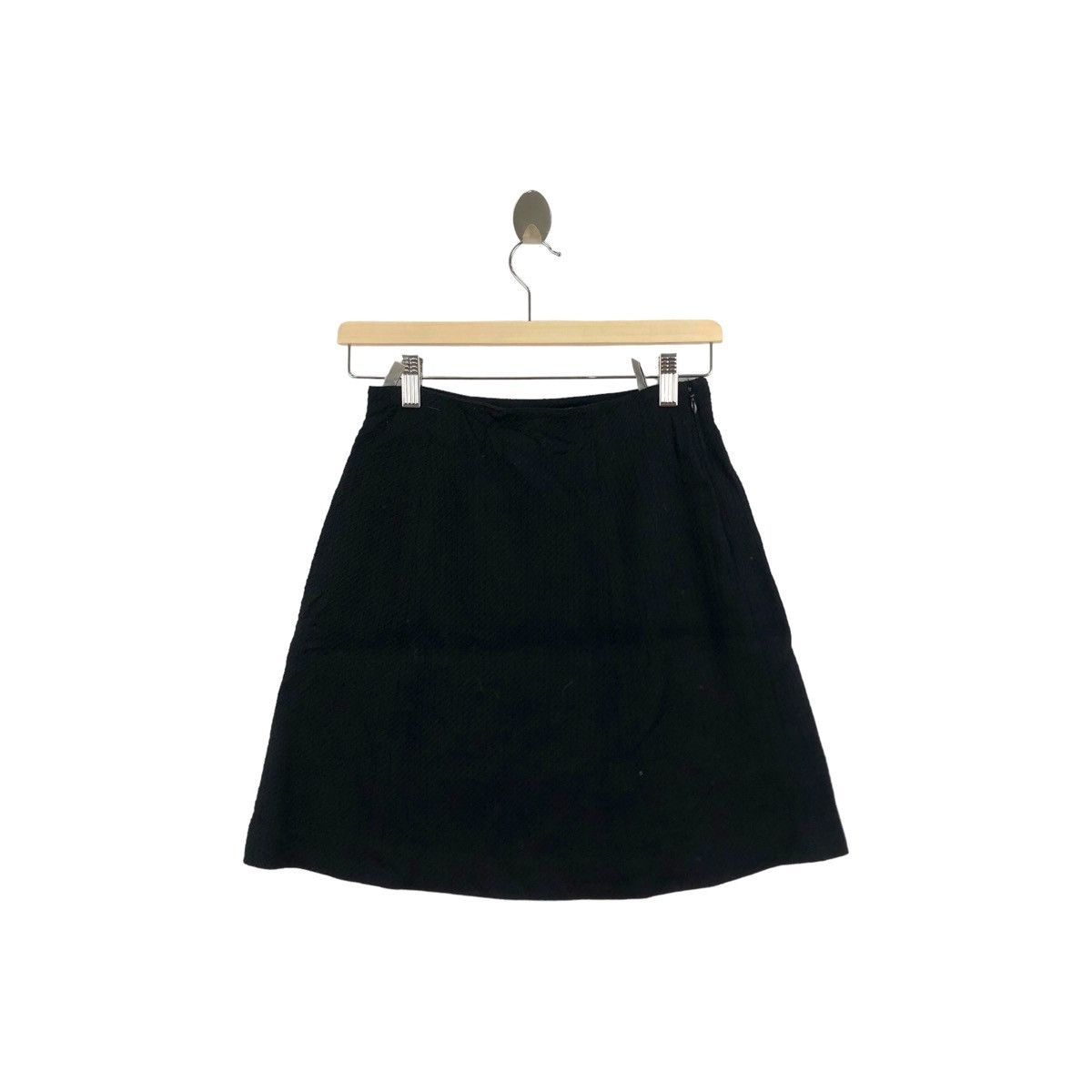 CHRISTIAN DIOR CD French Designer Plain Black Short Skirt