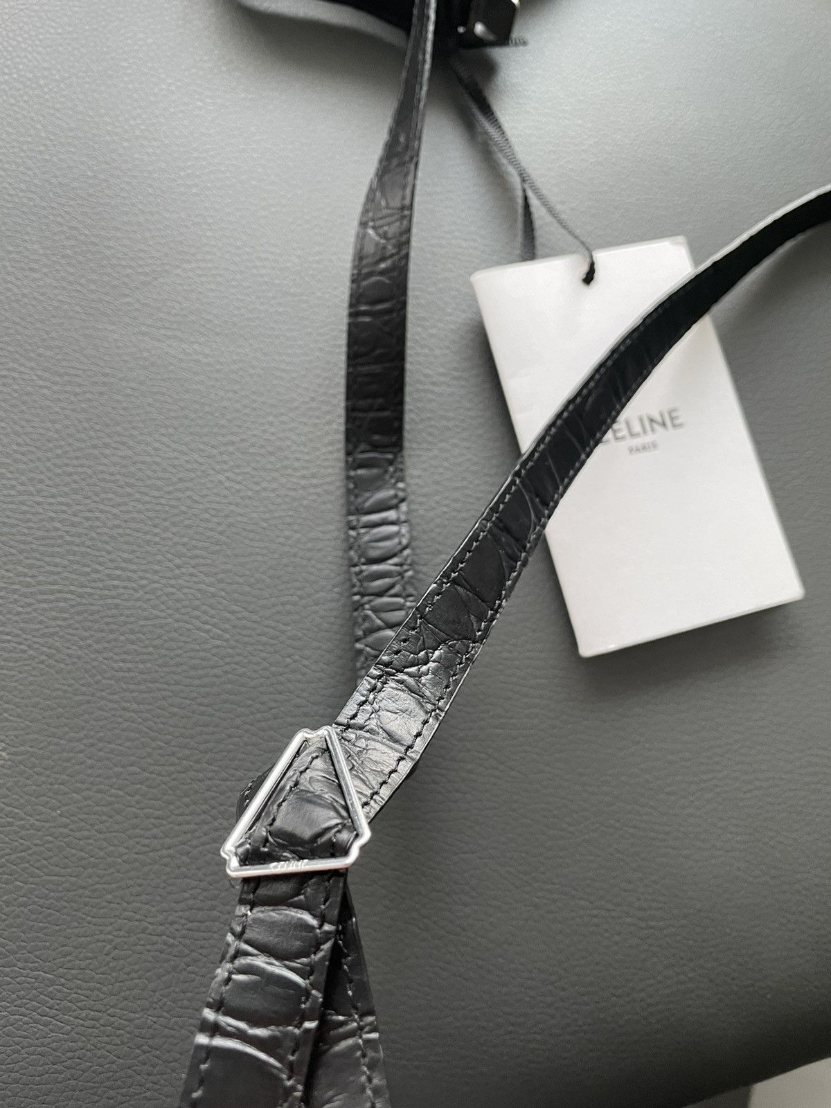 Celine × Hedi Slimane Extremely Rare Sold Out Runway Croc Embossed Leather Braces Size ONE SIZE - 7 Thumbnail