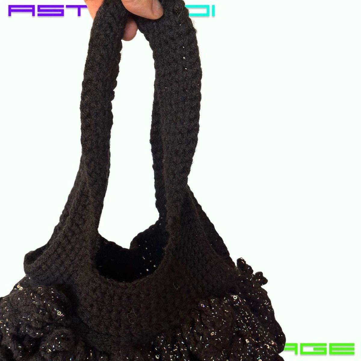 Other HANDMADE BLACK & WHITE CROCHET SEQUIN SHOULDER BAG Size ONE SIZE - 6 Thumbnail
