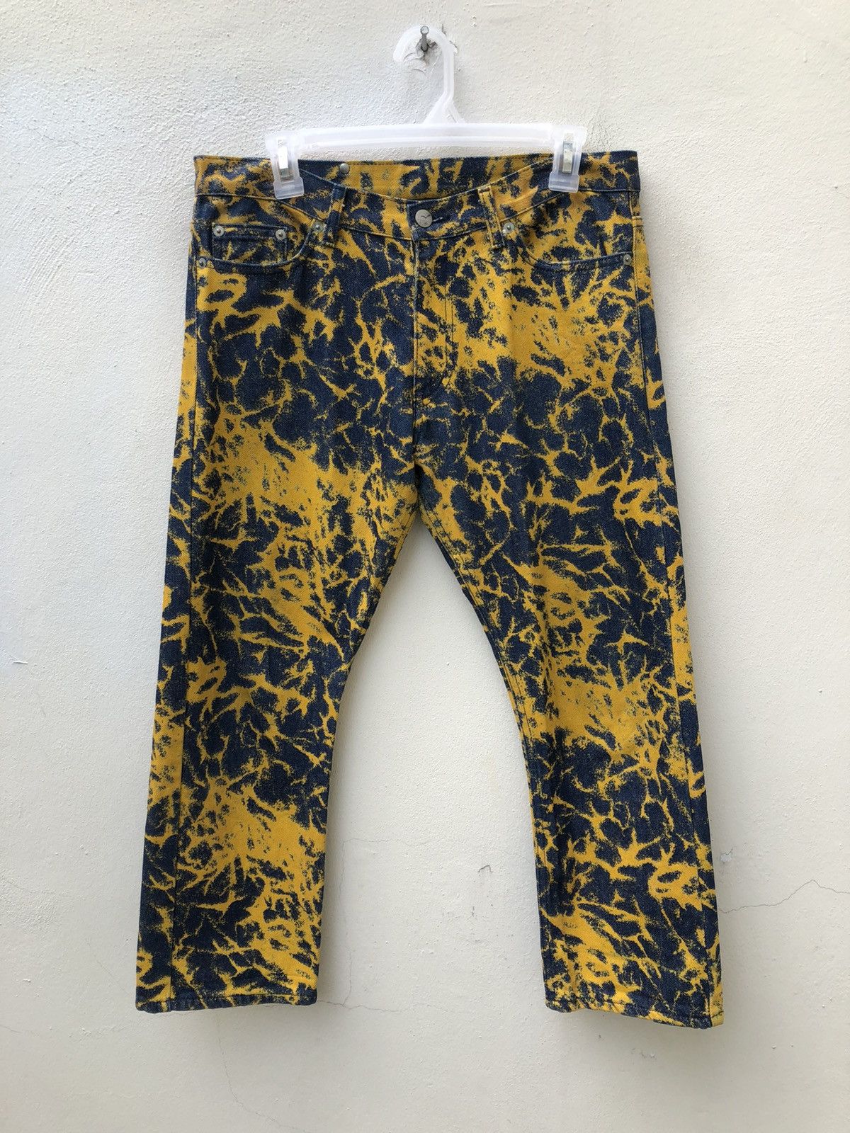Shellac Vintage Glamdy Japan Abstract Denim Cropped Jeans Size US 31 - 6 Thumbnail