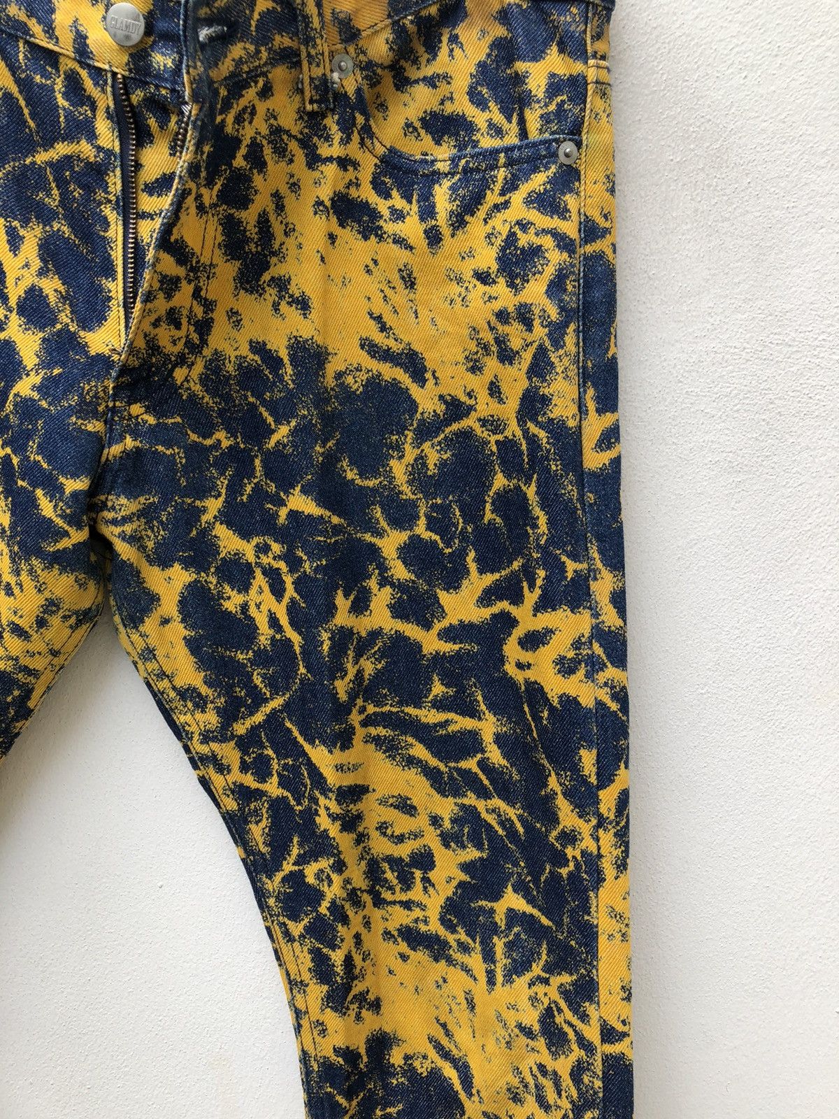 Shellac Vintage Glamdy Japan Abstract Denim Cropped Jeans Size US 31 - 13 Thumbnail
