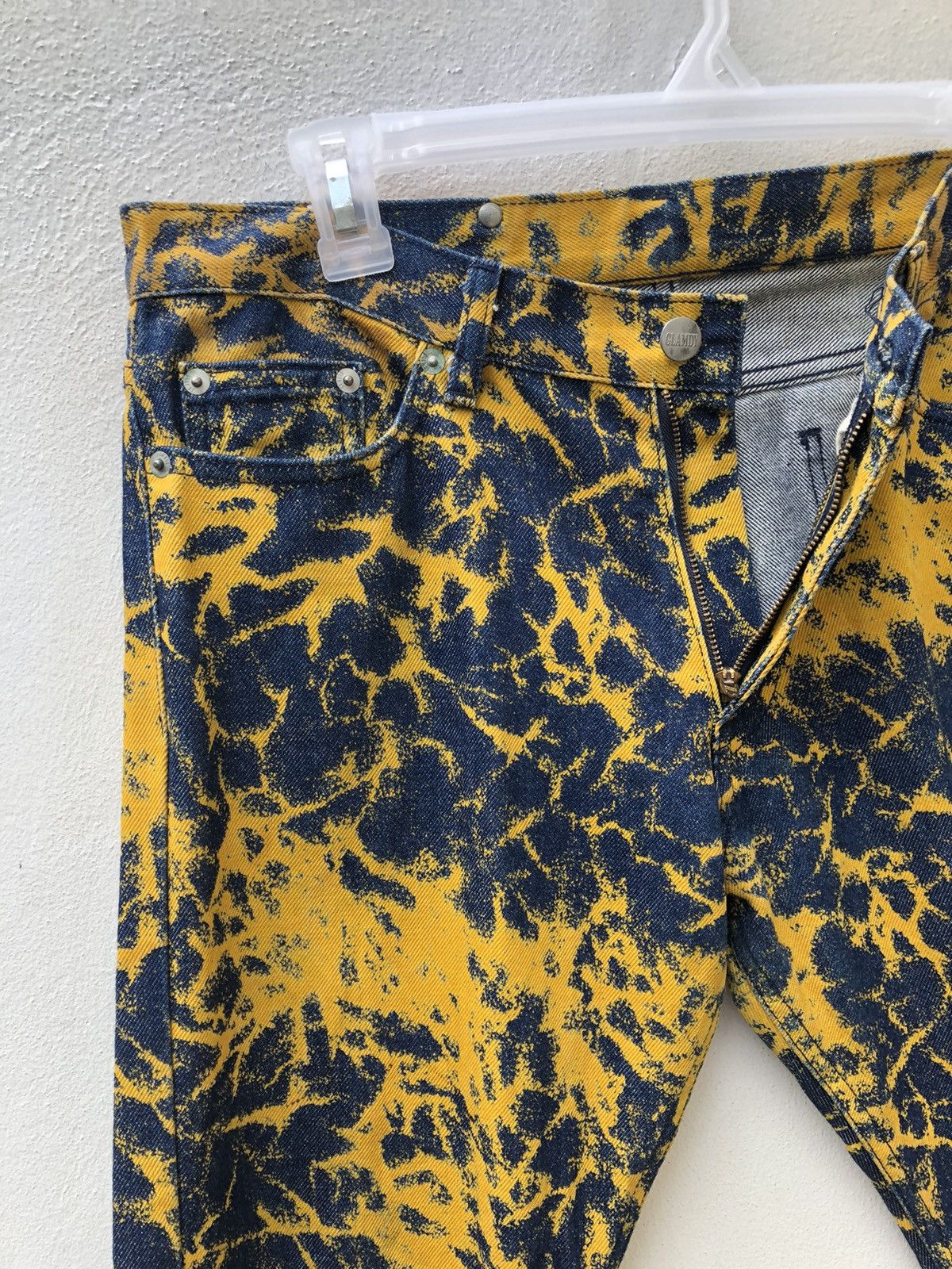 Shellac Vintage Glamdy Japan Abstract Denim Cropped Jeans Size US 31 - 10 Thumbnail