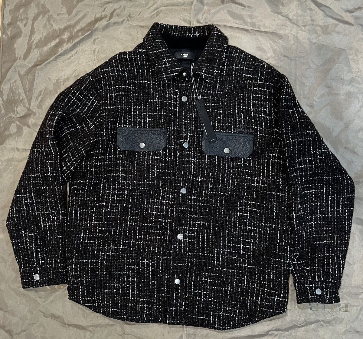 Amiri AMIRI Boucle Padded Overshirt Brown size Xl Size US XL / EU 56 / 4 - 1 Thumbnail