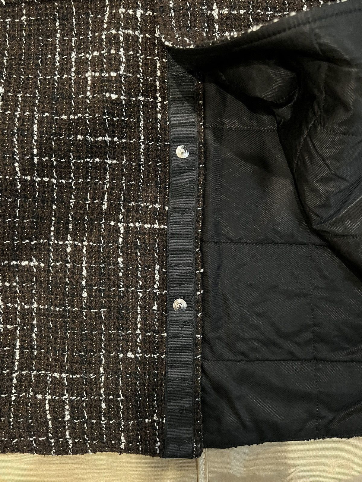 Amiri AMIRI Boucle Padded Overshirt Brown size Xl Size US XL / EU 56 / 4 - 4 Thumbnail