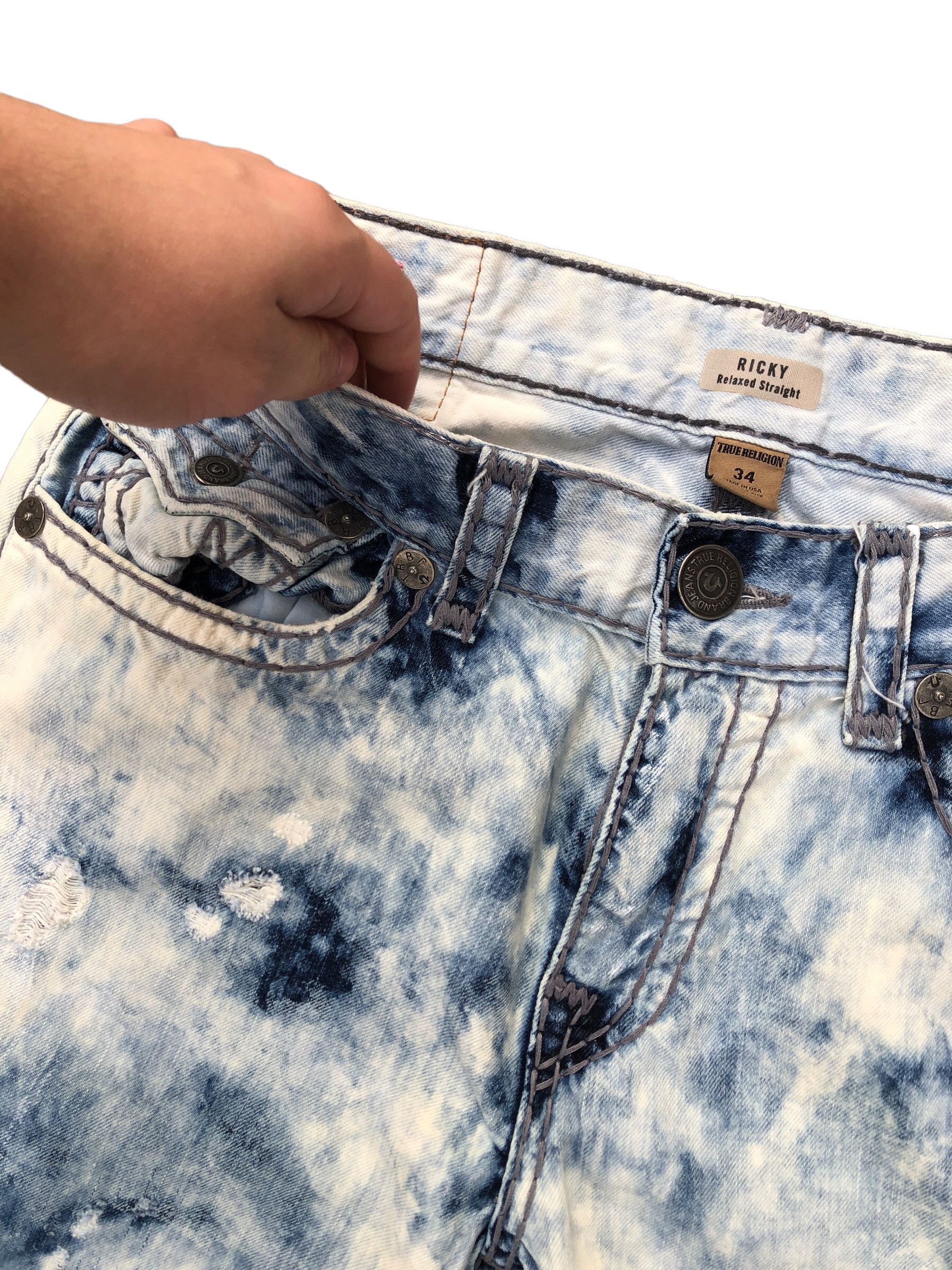 True Religion × Vintage Vintage True Religion Jeans Size 34 RICKY SUPER T Blue Size US 34 / EU 50 - 9 Thumbnail