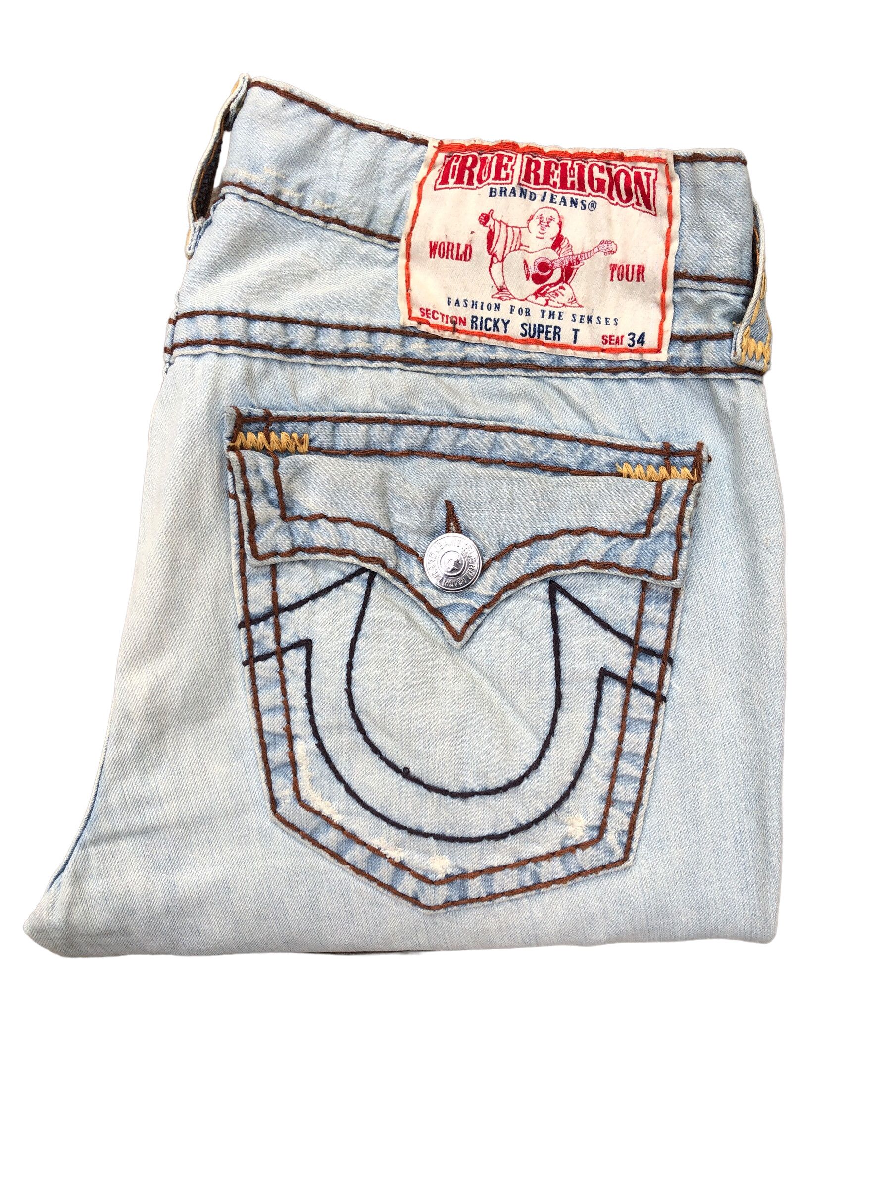 True Religion × Vintage Vintage True Religion Jeans Size 36 RICKY SUPER T Blue Size US 36 / EU 52 - 3 Thumbnail