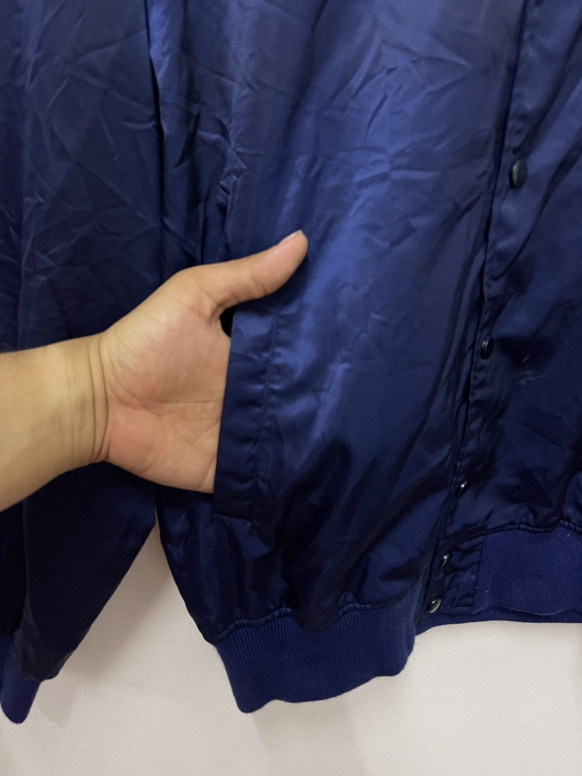 Descente × Japanese Brand × Vintage Vintage Descente Baseball Club Ohshima Satin Buttoned Jacket Size US L / EU 52-54 / 3 - 4 Thumbnail