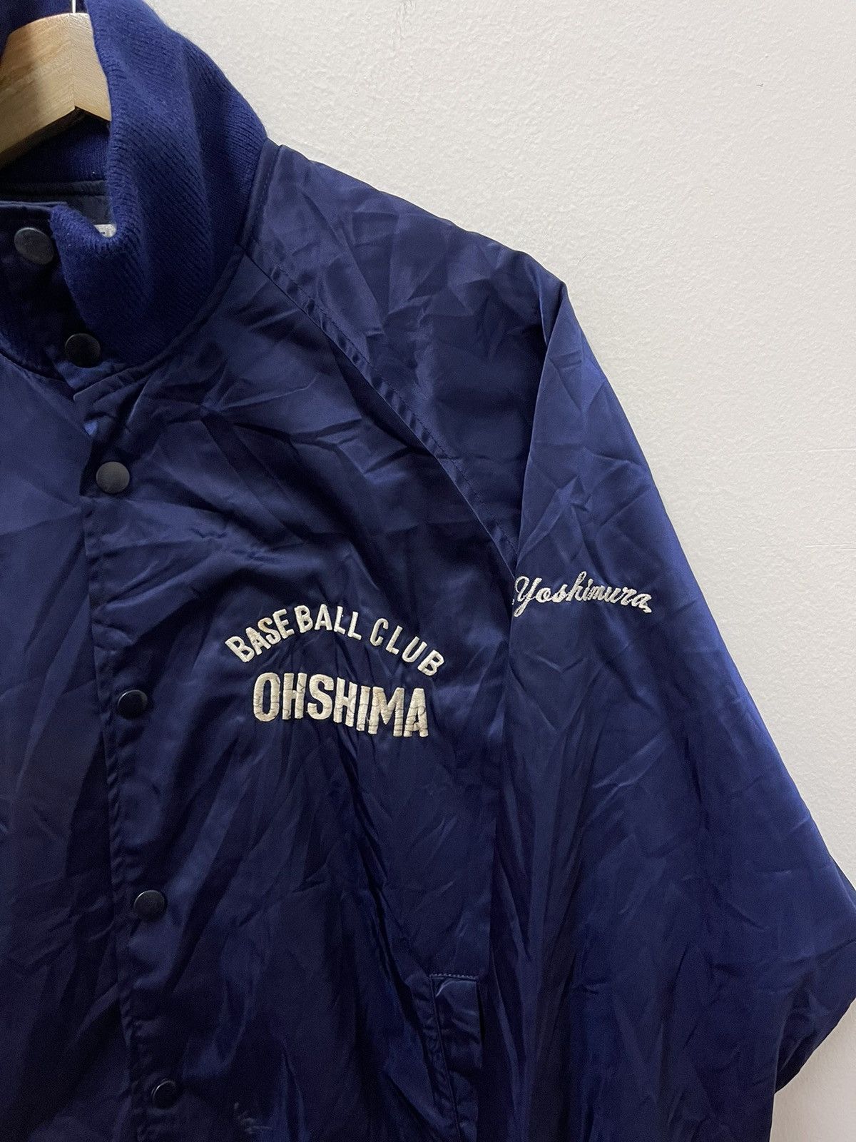Descente × Japanese Brand × Vintage Vintage Descente Baseball Club Ohshima Satin Buttoned Jacket Size US L / EU 52-54 / 3 - 2 Thumbnail