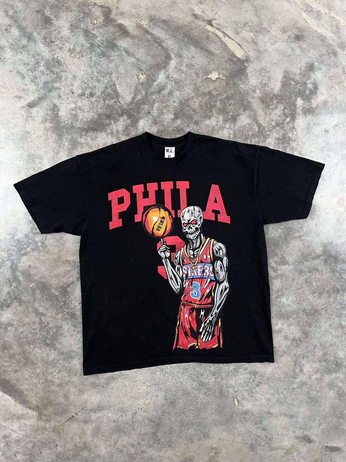 Pre-owned Warren Lotas Allen Iverson Philadelphia Phila 76ers Tee Xl In Black