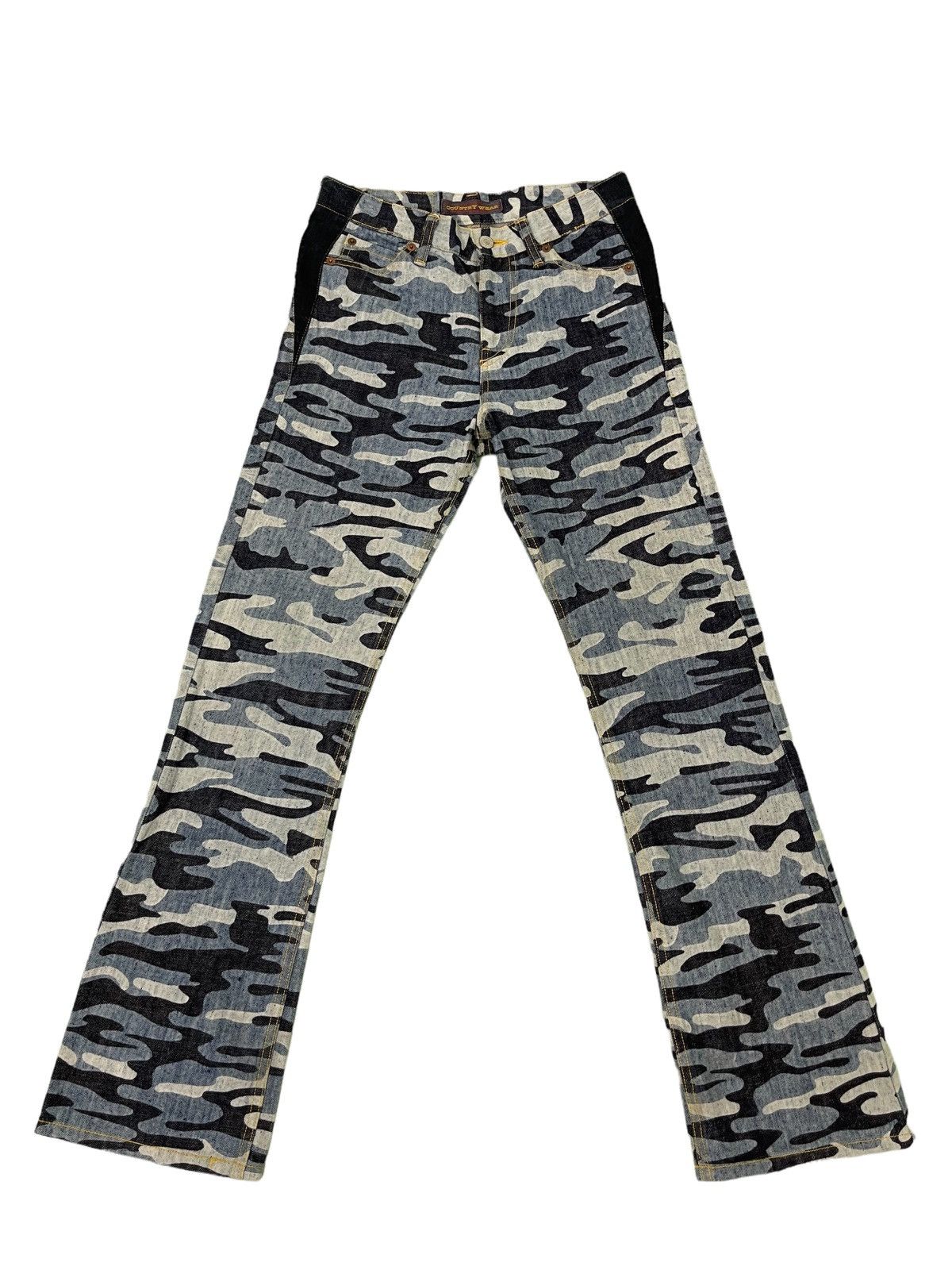 Hysteric Glamour Ozone Community 90s Camo Denim Slight Flare 7🟦 Size US 27 - 2 Thumbnail