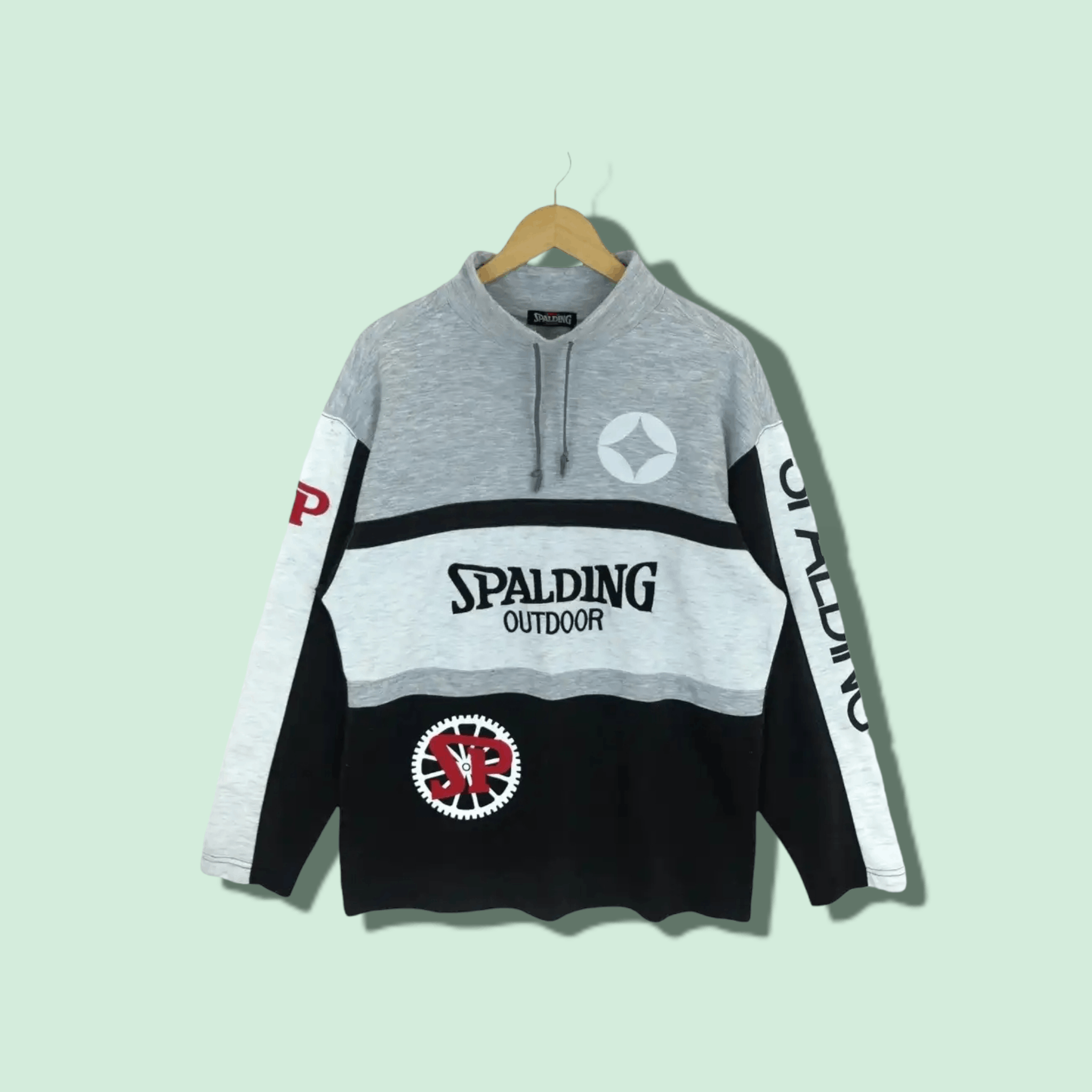 Spalding Vintage 90's SPALDING Outdoor Big Spell Out Logo Sweatshirt Size US L / EU 52-54 / 3 - 1 Thumbnail