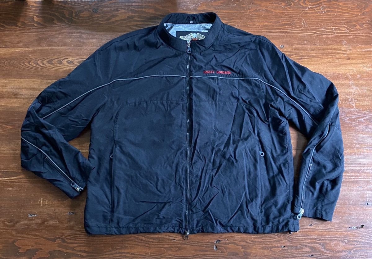 Harley Davidson 2005 Y2K Harley Davidson Full Zip Lightweight Biking Jacket Size US XXL / EU 58 / 5 - 2 Thumbnail