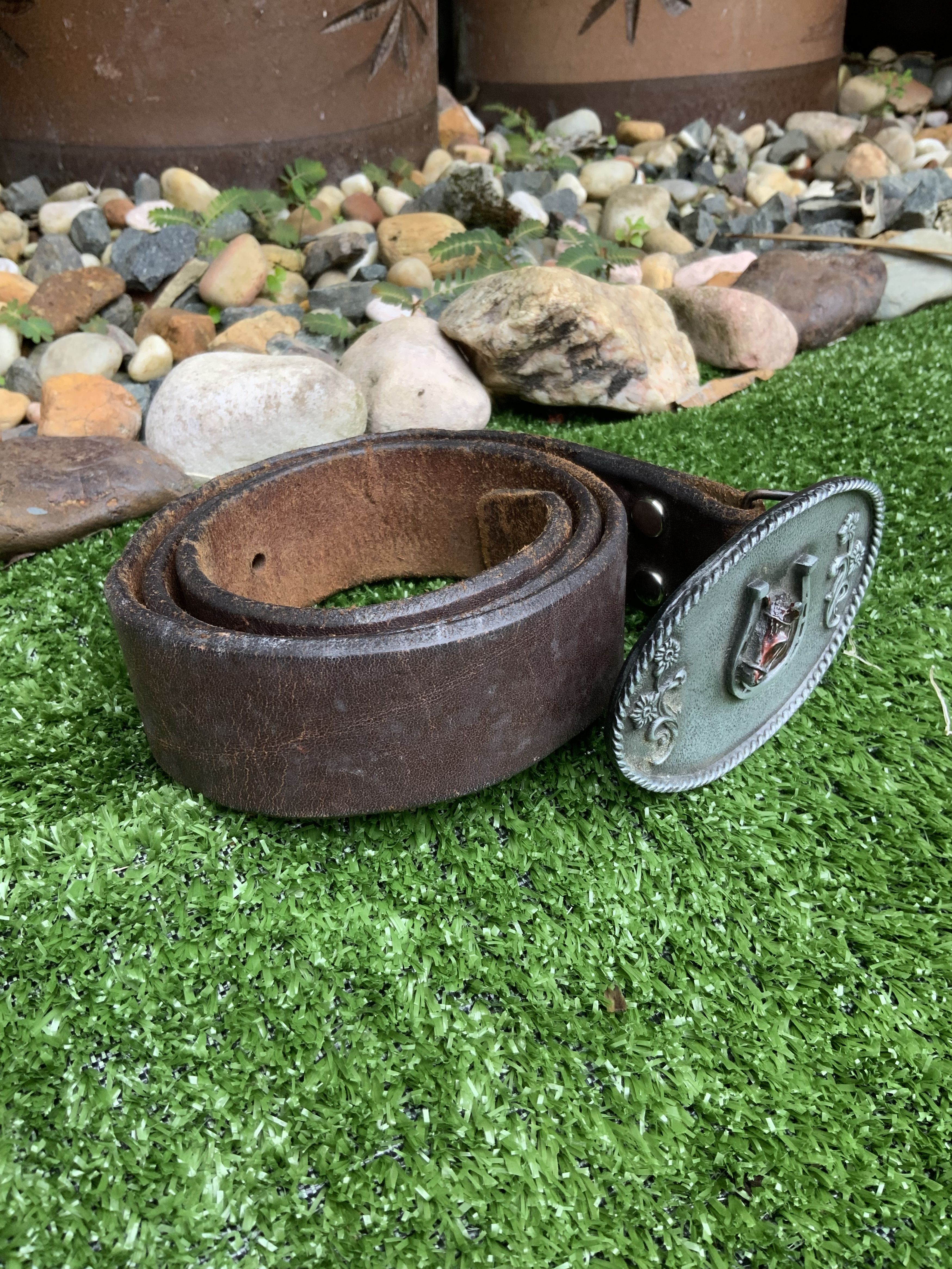 Cowboy Equipment Vintage Cowboy ©️1990 PainTree Leather Belt Made in USA 🔥 Size ONE SIZE - 3 Thumbnail